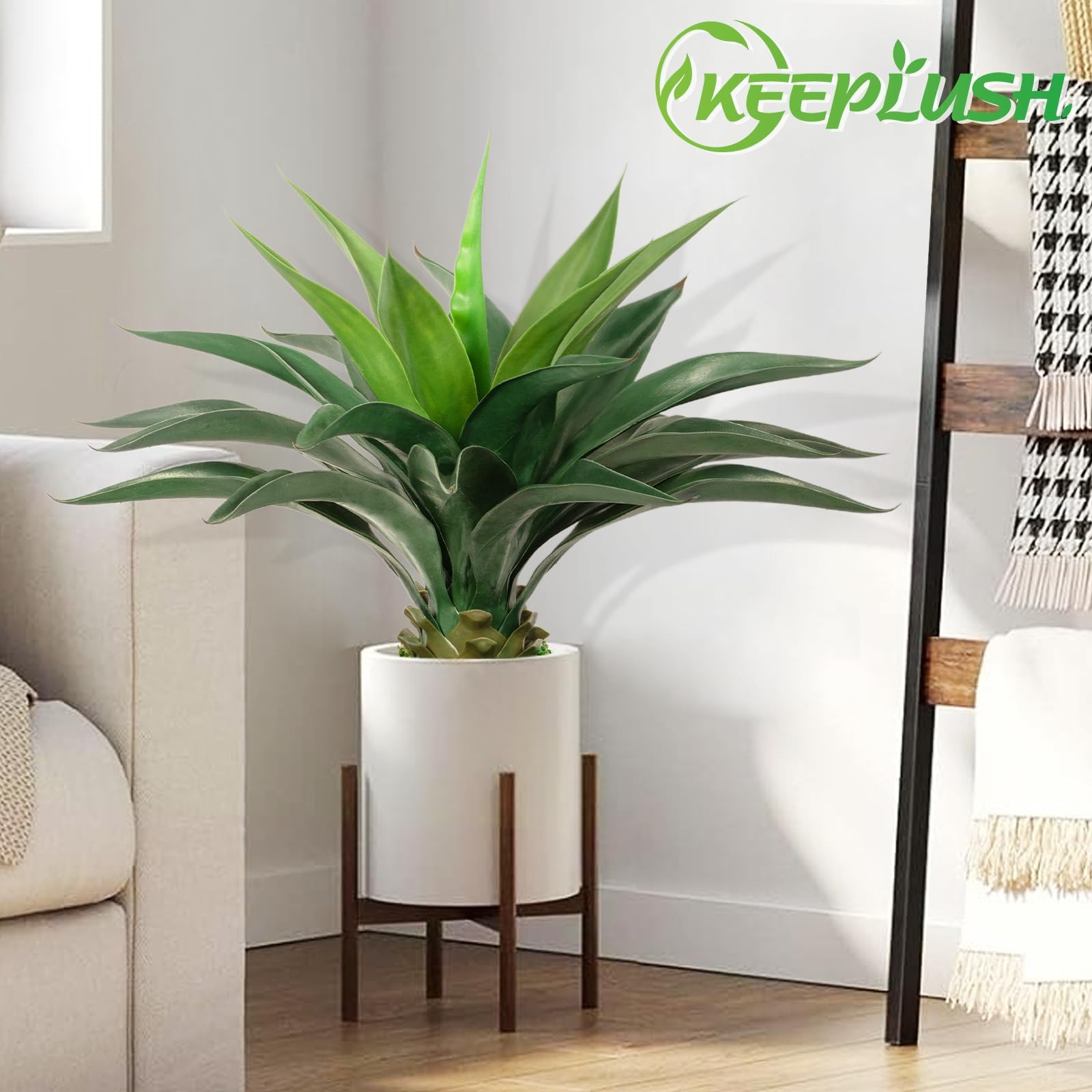 Keeplush Artificial Agave Plant 2ft – 24″ Large Fake Aloe Vera Plants Indoor …