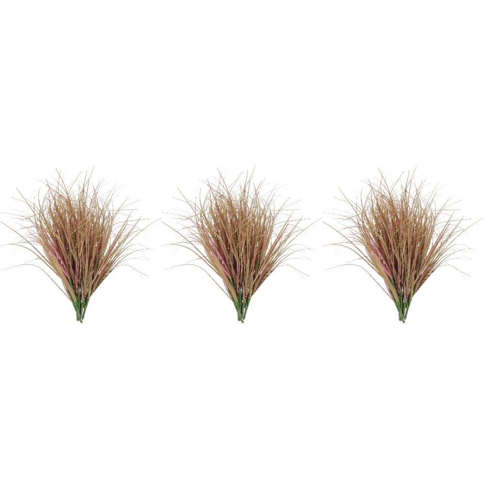 Set of 3 Simulated Grass Faux Decor Fake Plants for outside Artificial Outdoor
