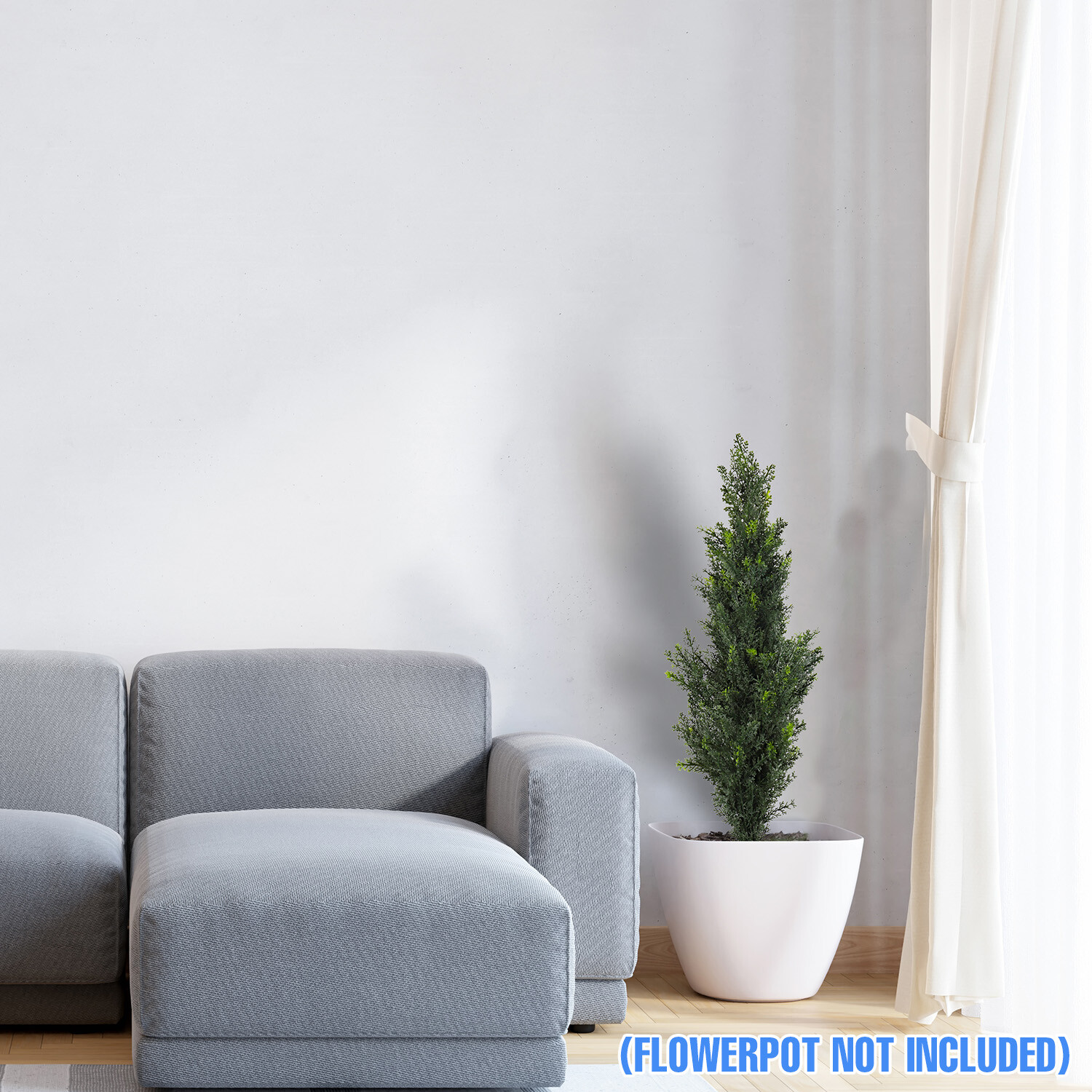 Artificial Cedar Topiary Trees with Plastic Nursery Pot For Home Christmas Decor
