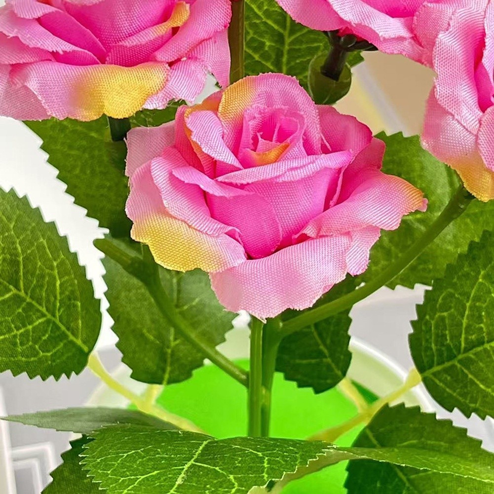 Artificial Rose Table Decor in Pot for Home Living Room Bedroom Styling