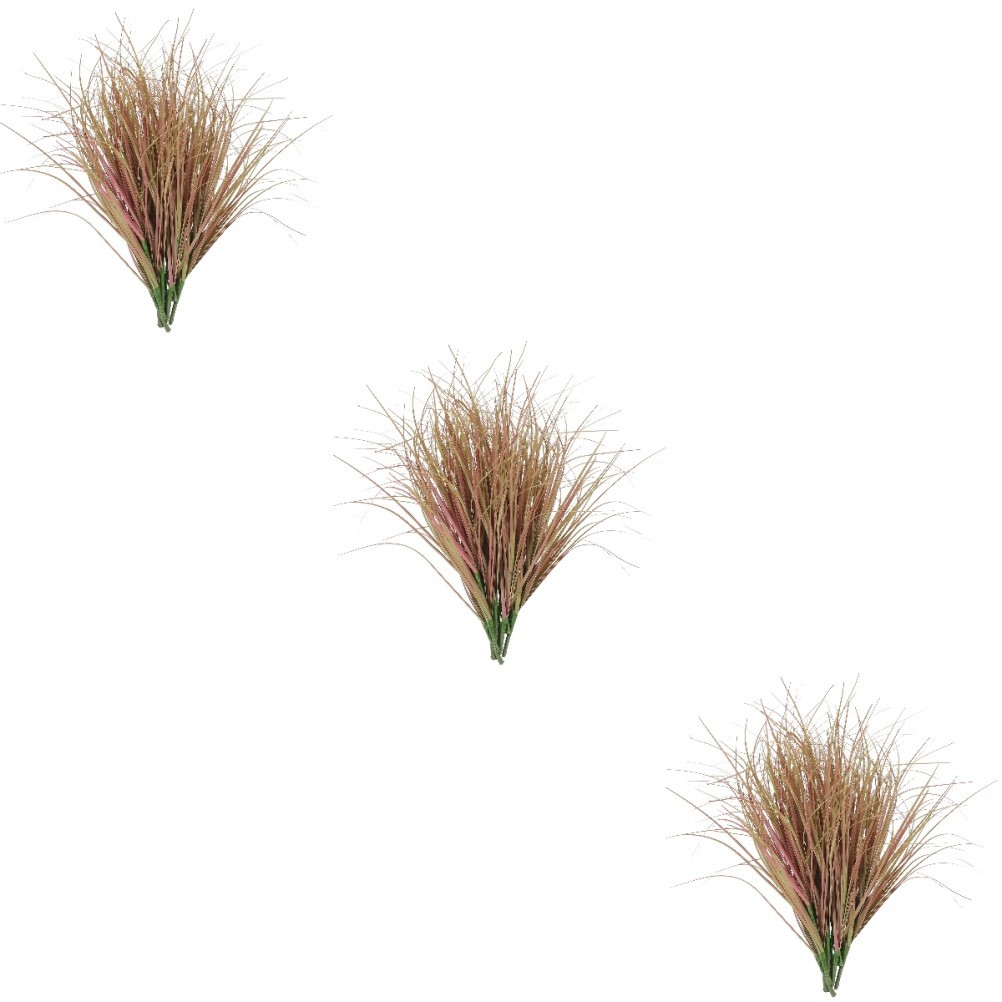 Set of 3 Simulated Grass Faux Decor Fake Plants for outside Artificial Outdoor