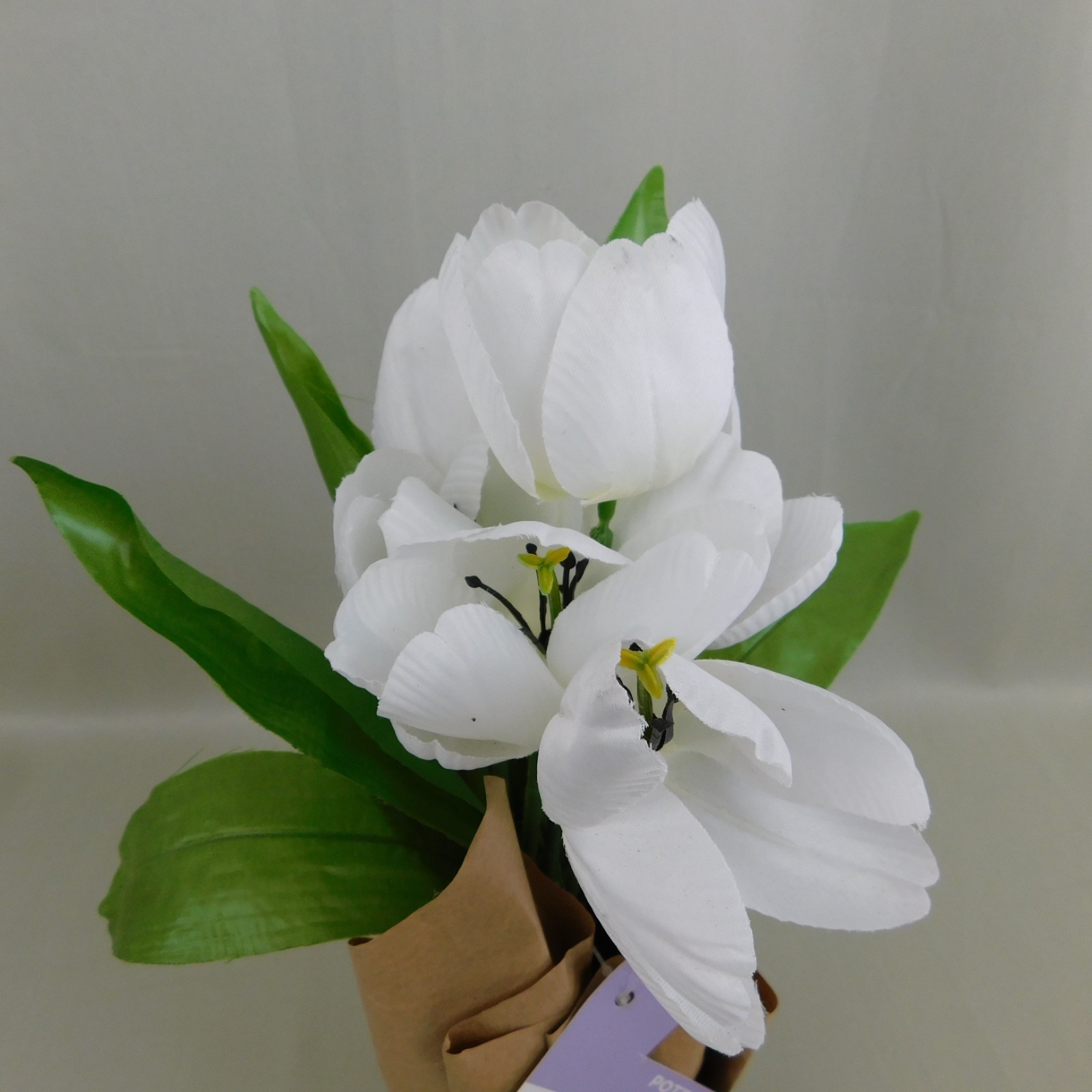Lot 4pc Tulips & Daffodils 13″ Artificial Flower Pots Spring-Easter Decor #C498