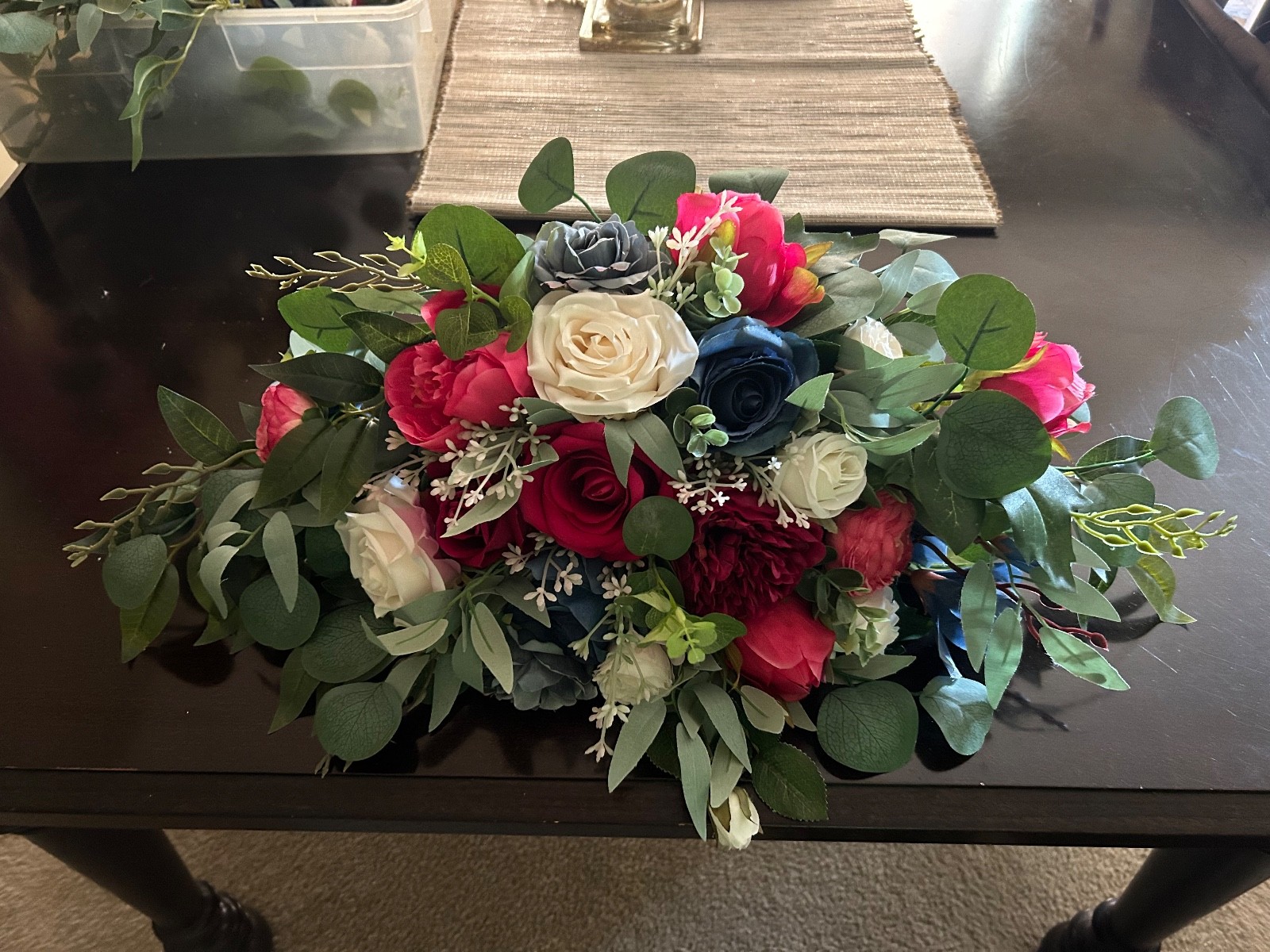 Artifical arch flowers 2 Pieces fuchsia, Navy and White
