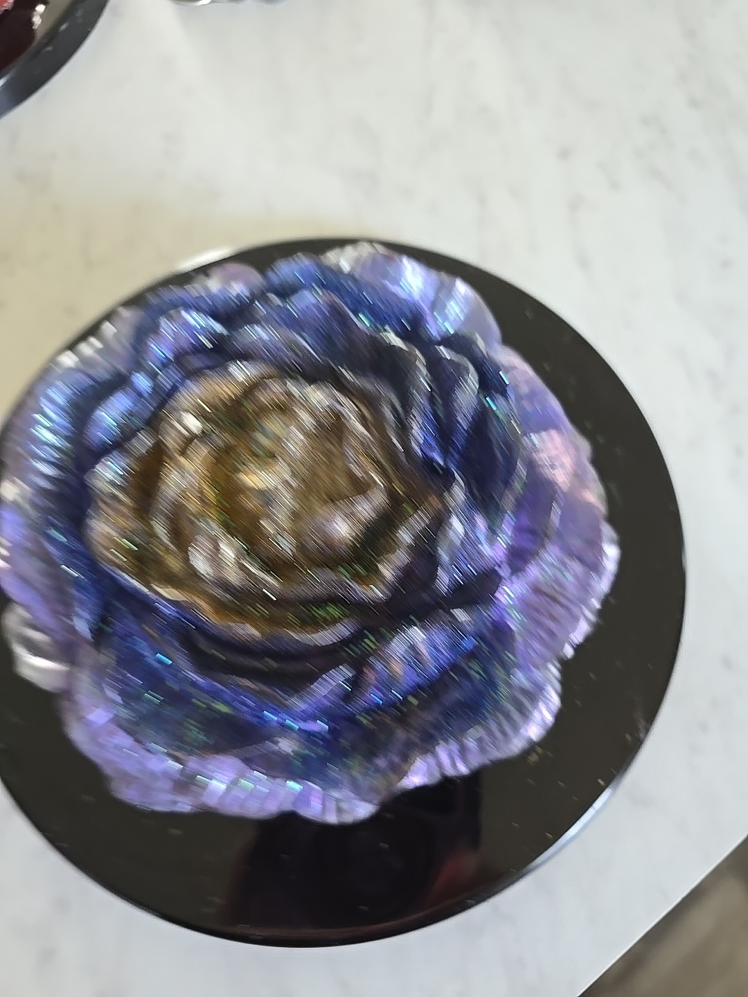 Handmade Resin Flower Purple Gold Blue Decoration Gift. 600