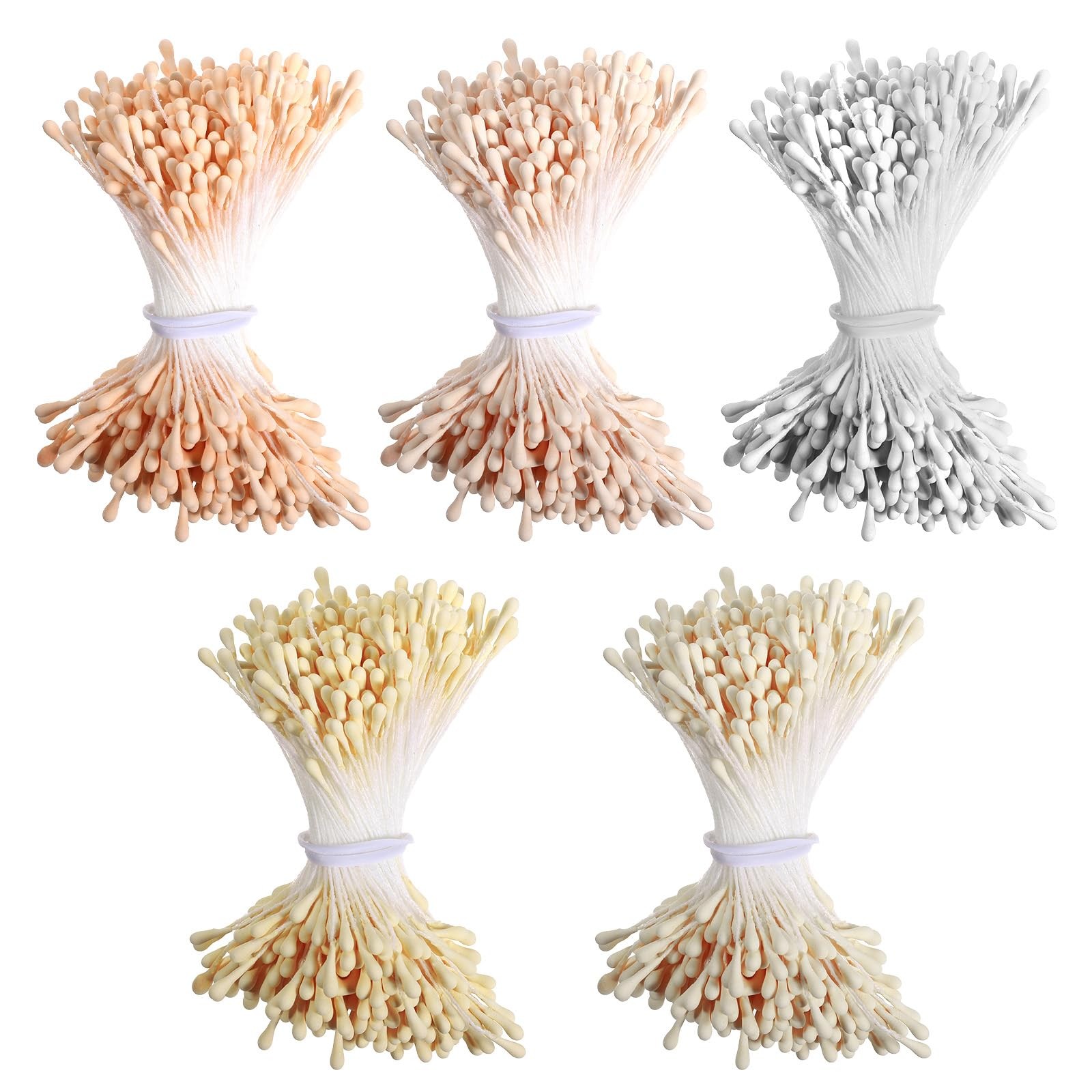 Stamens for Flower Making, 2000 Pcs 2mm Matte Pearl Double Heads Flower Stame…