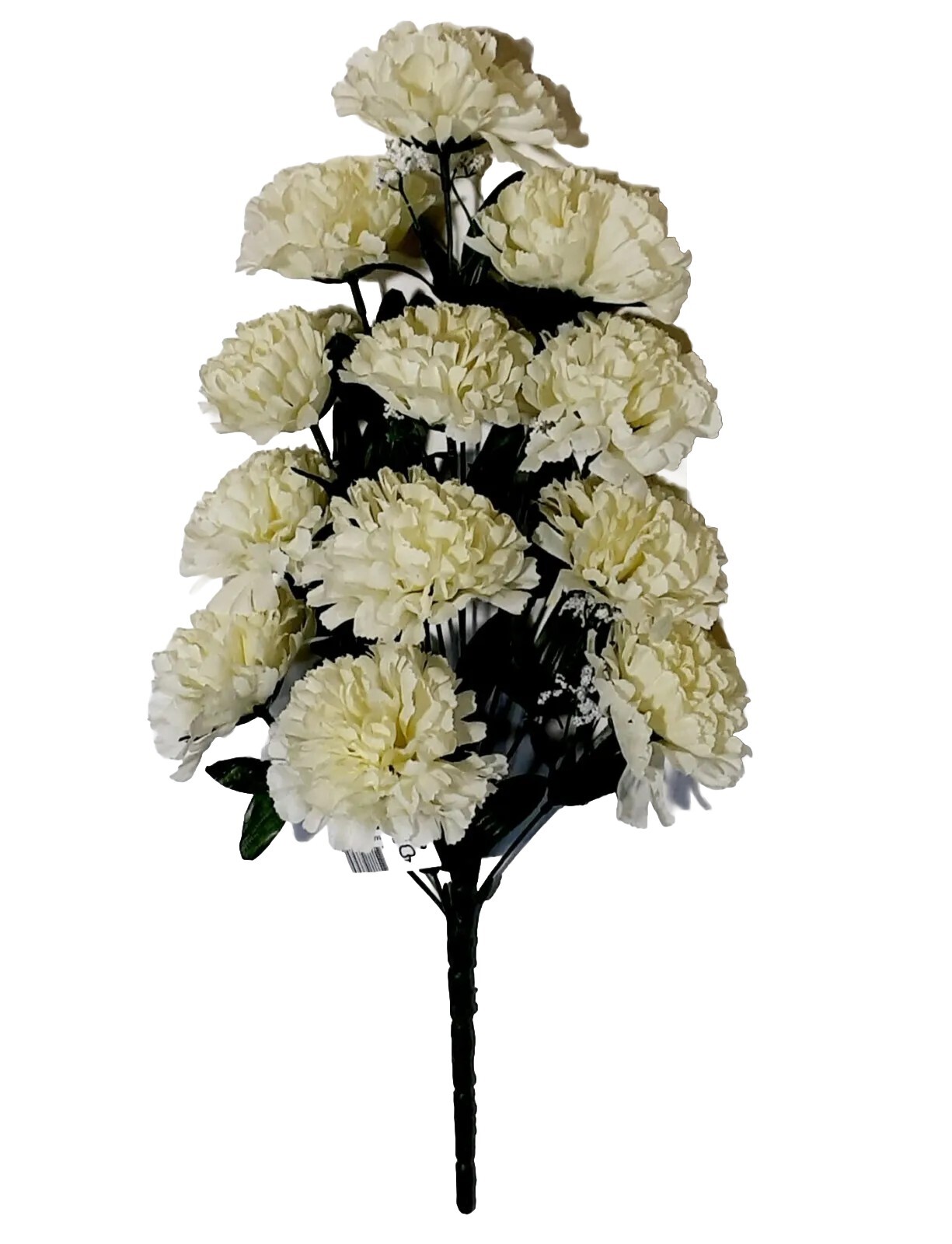 12- Cream 3.5″ Carnation 19″ Bush Silk Flower In/Outdoor General Decor #2193 US