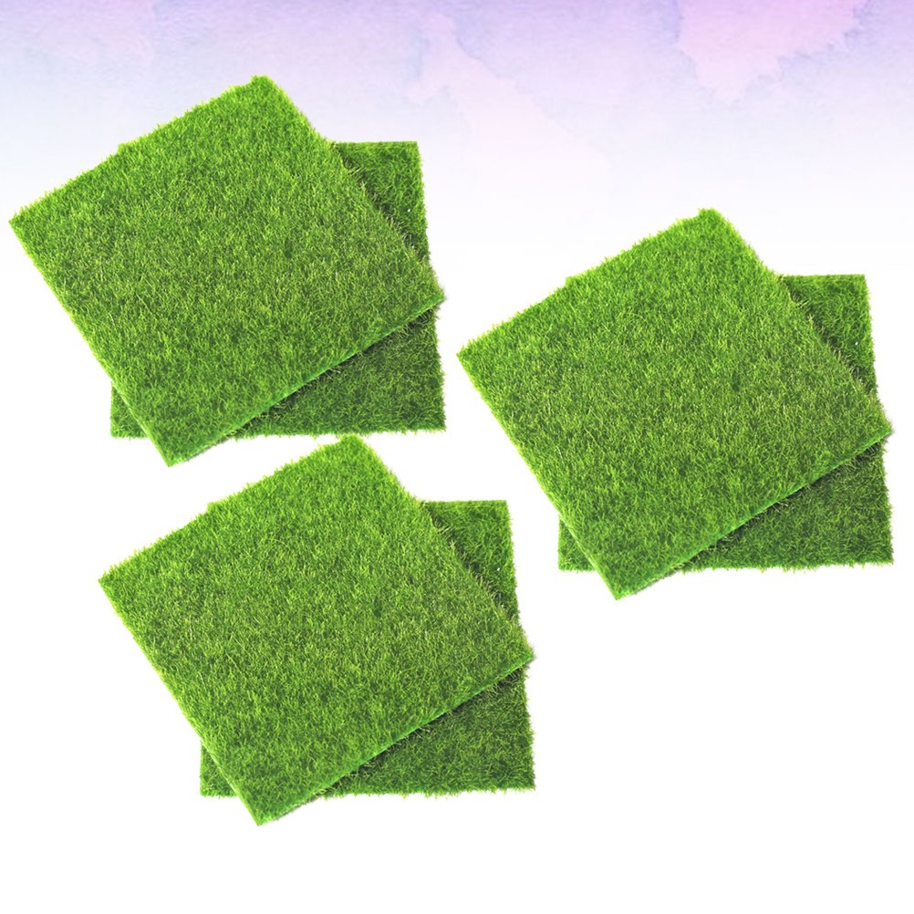 6 Pcs DIY Creative Simulation Lawn Moss Artificial Grass for Garden 15 x 15 cm