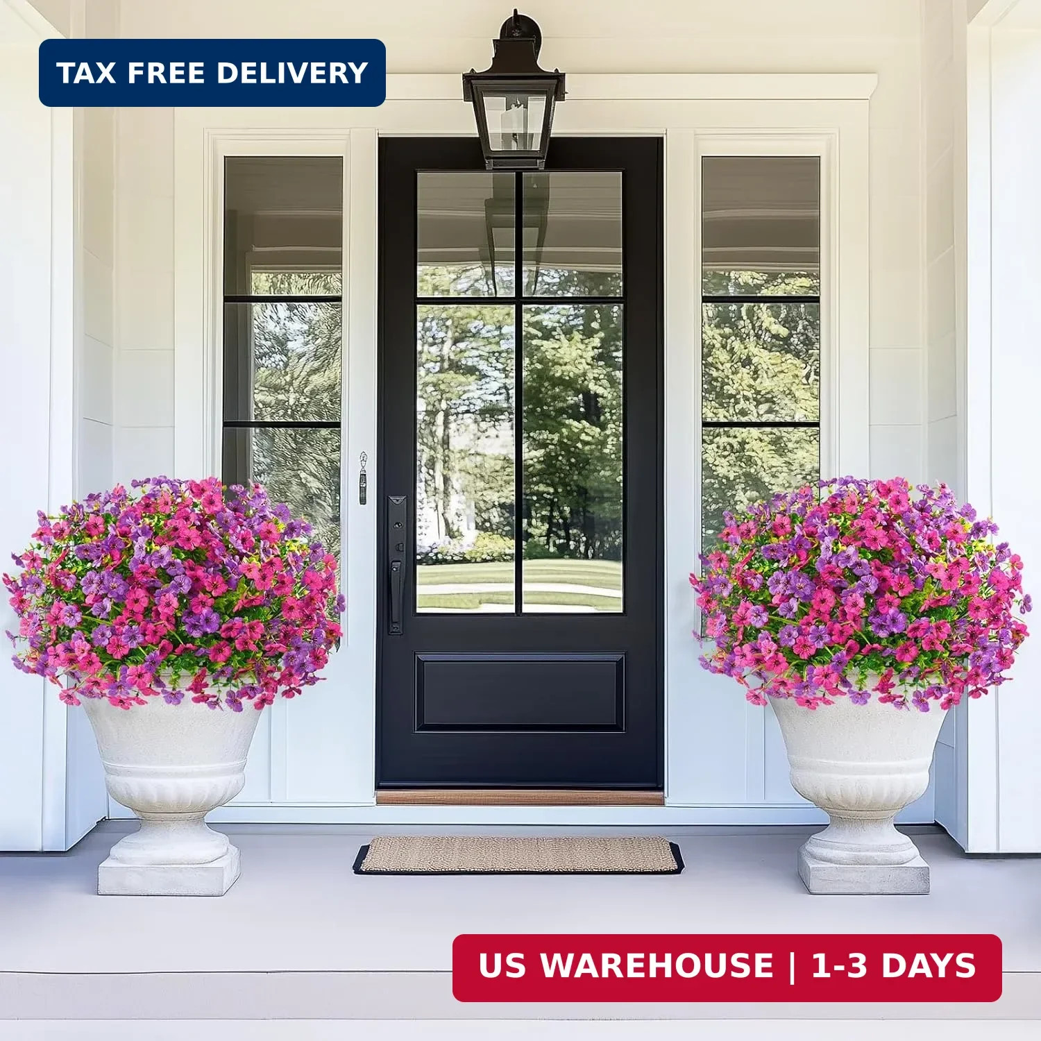 Yastouay 12 Bundles Artificial Flowers for Outdoors, UV Resistant Artificial Out