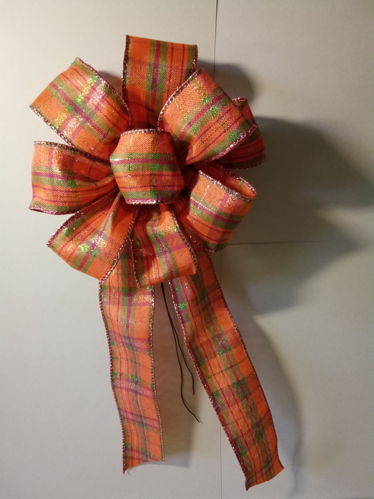 Fall Bow approx. 5-1/2 in wide decoration mailbox sm. wreath lamp post handmade