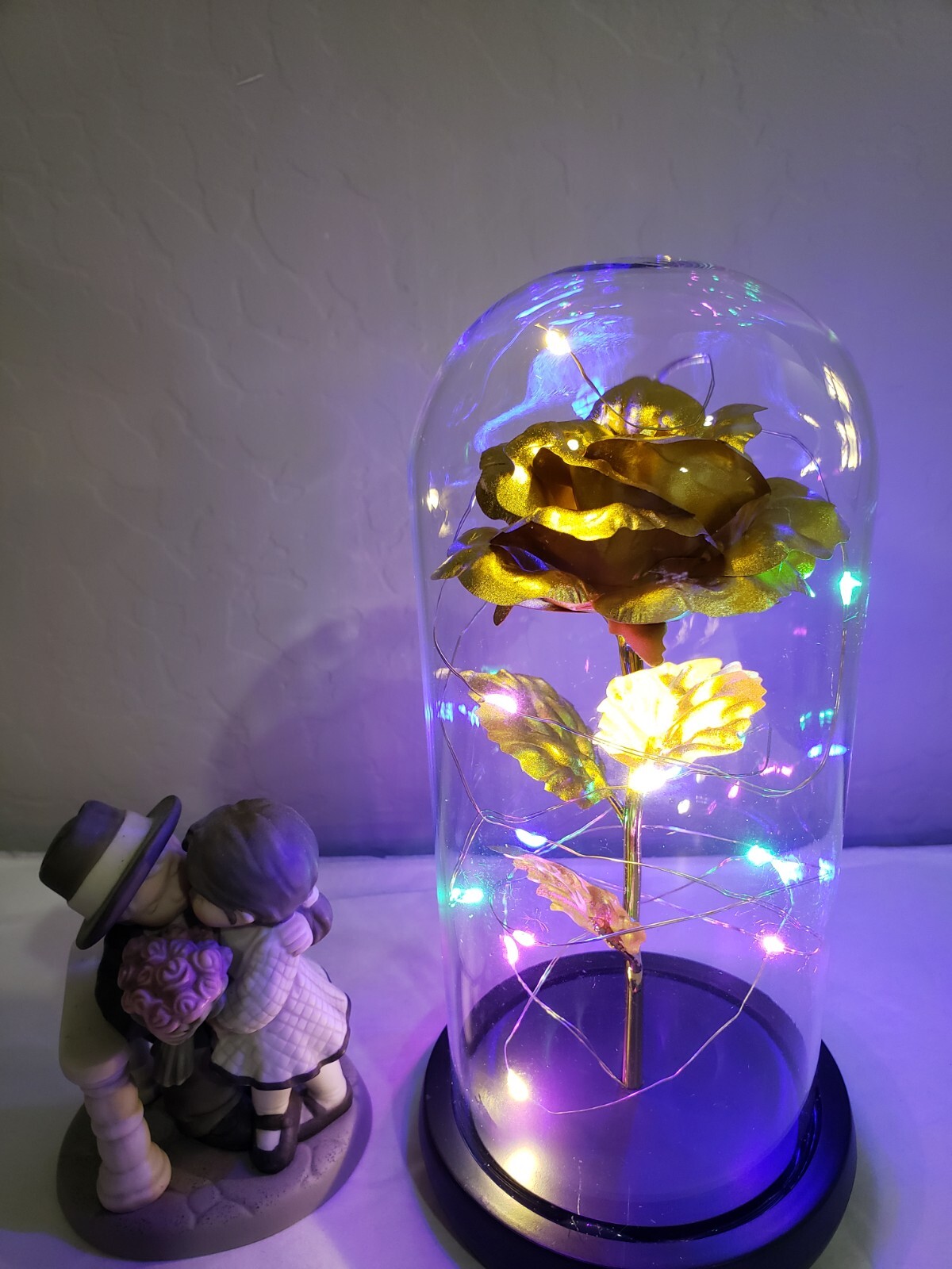 Galaxy Rose in Glass Dome LED Enchanted Flower Valentine’s Day Birthday Gift