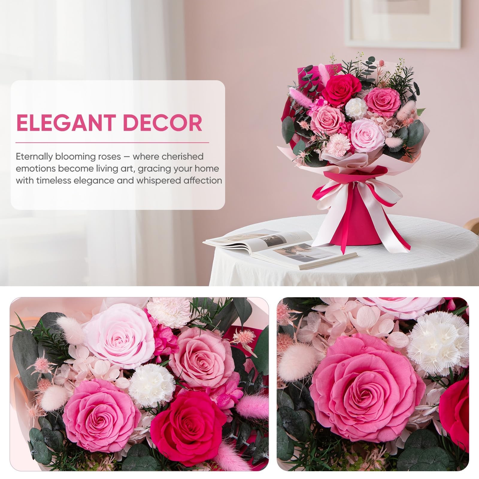 Forever Fresh Preserved Flower Bouquet – Red Roses for Birthday, Anniversary Gif