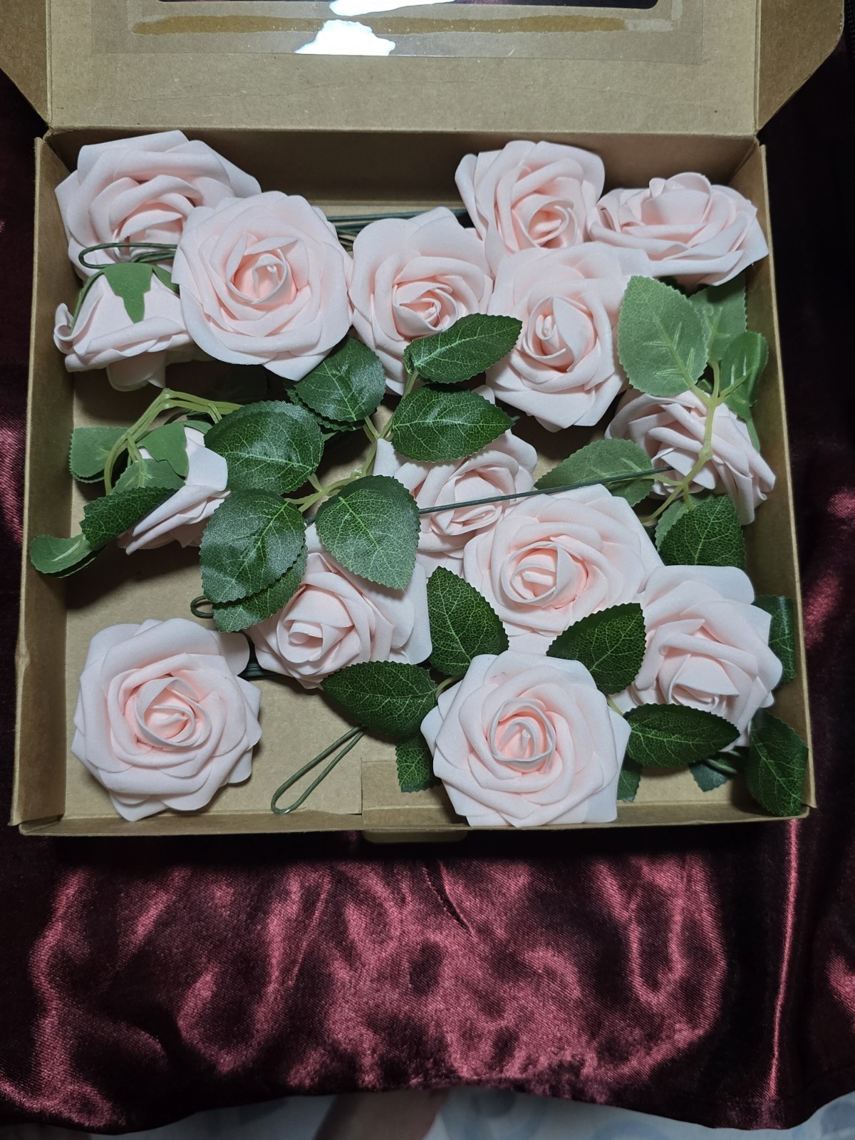 Artificial Foam Flowers Pink Roses with Stems for DIY Crafts Bouquets Vases