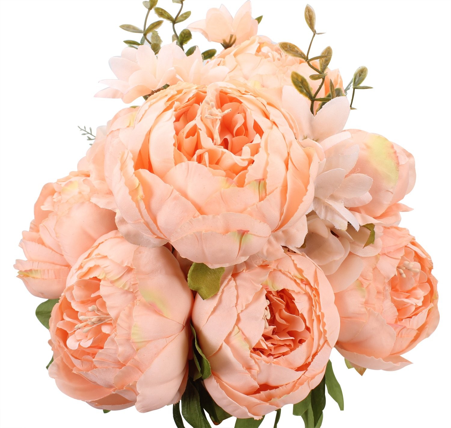 Springs Flowers Artificial Silk Peony Bouquets Wedding Decor Spring Orange