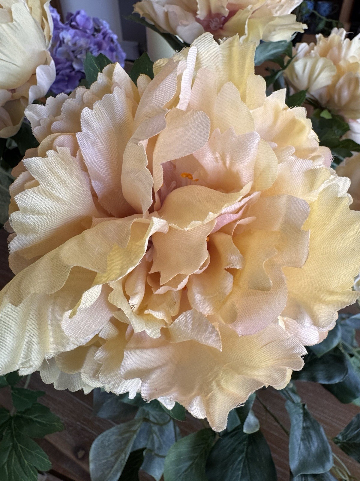 New Indoor/ Outdoor Yellow Peony Deluxe Urn Filler by Valerie