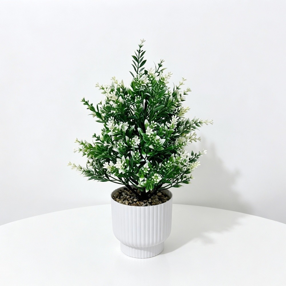 Artificial Bonsai Plant with Lavender Blossoms for Nordic Style 30cm Potted