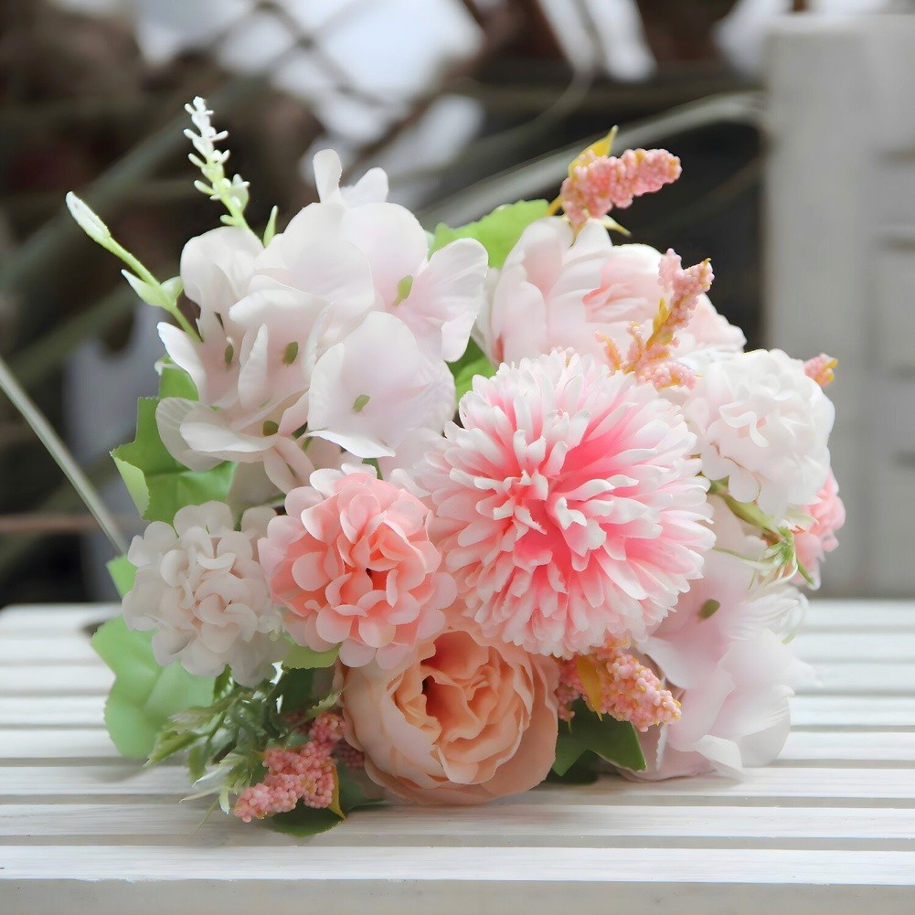 Nordic Style Artificial Silk Flower Bouquet for Wedding Home Decoration