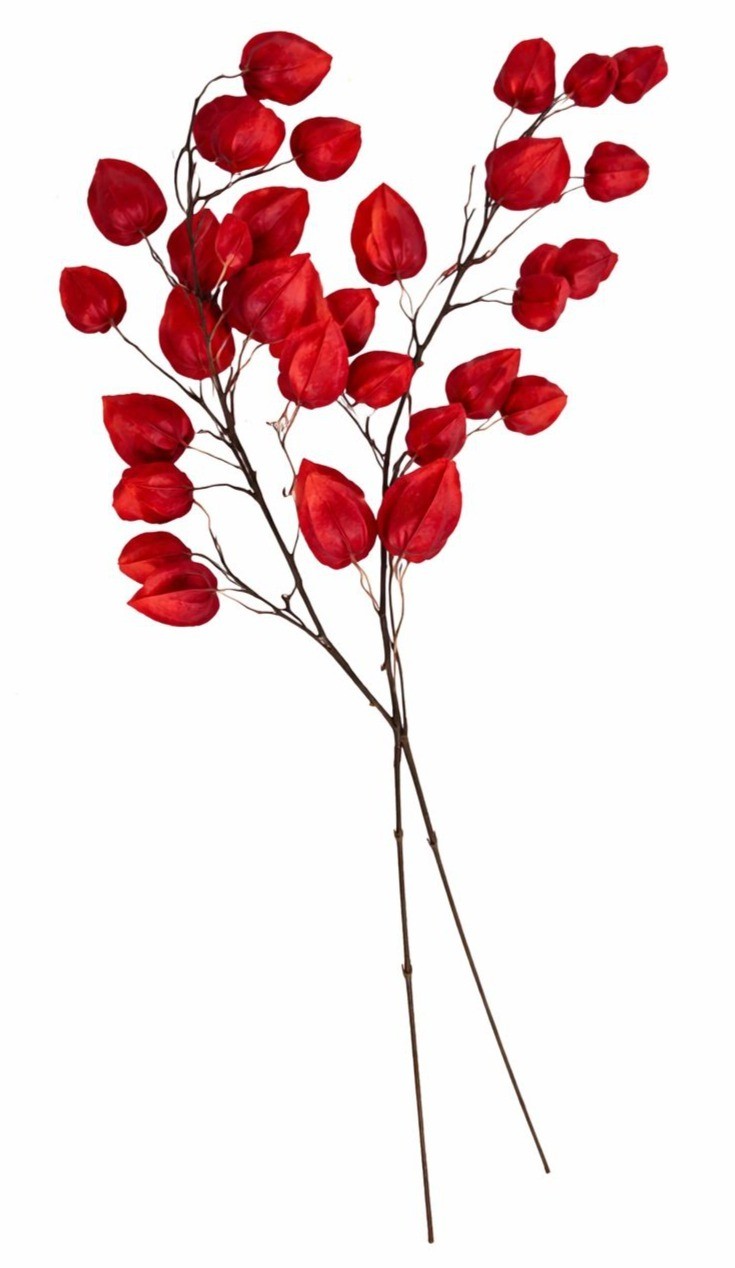 Red Burgundy Chinese Lantern Stems Faux Fall Branches Artificial Physalis 36 Inc