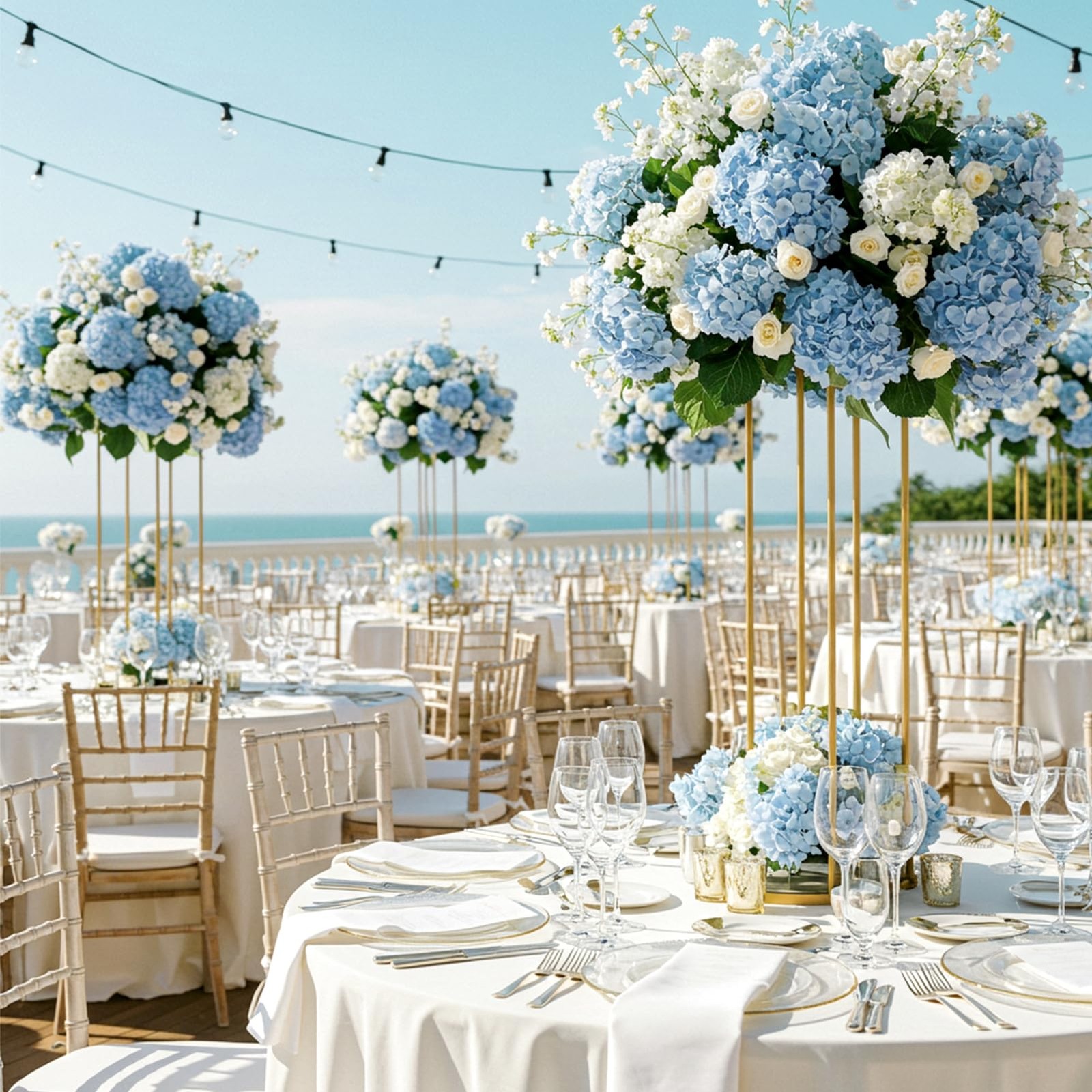 404PCS Hydrangea Artificial Flowers, Silk Artificial Flowers Heads with Stems…