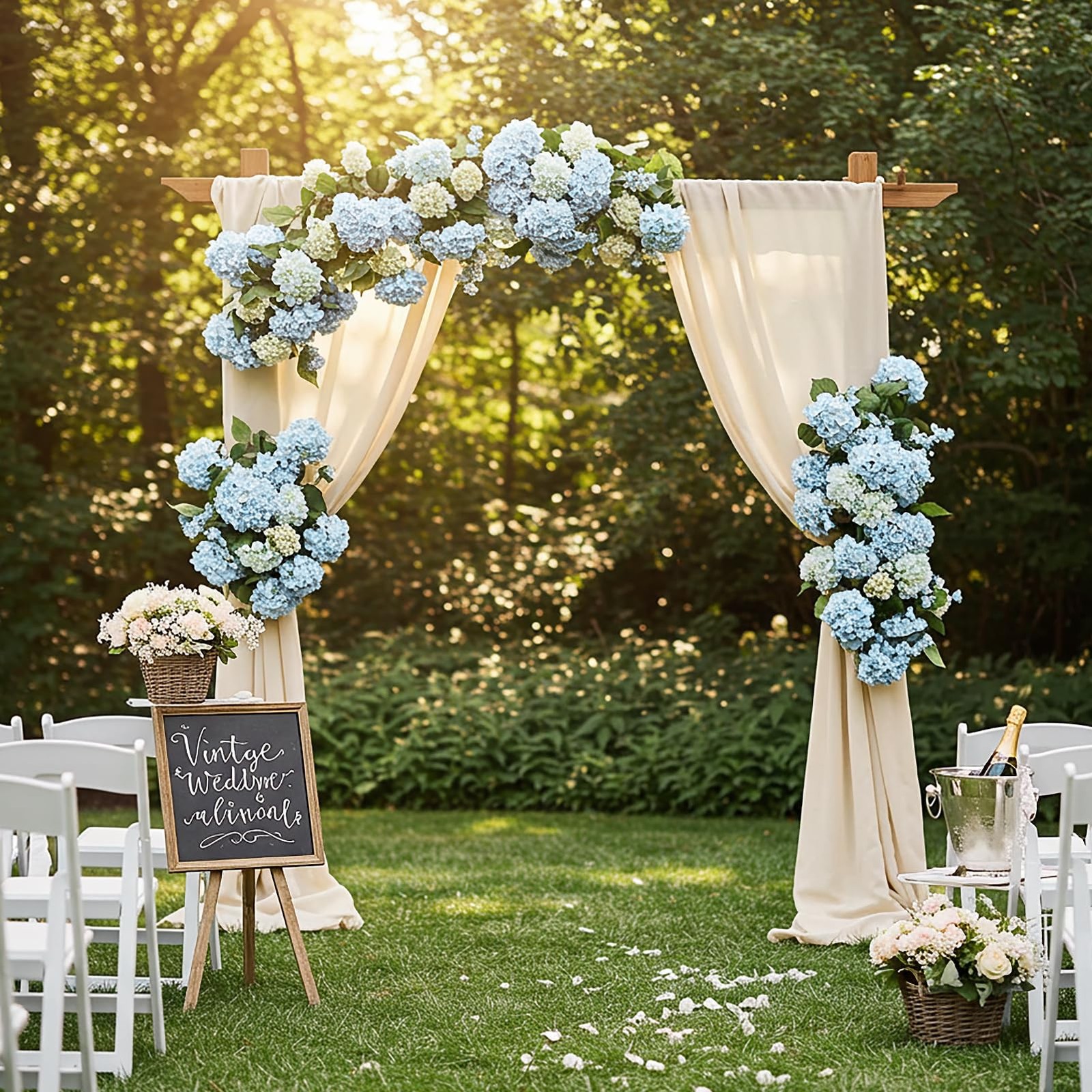404PCS Hydrangea Artificial Flowers, Silk Artificial Flowers Heads with Stems…