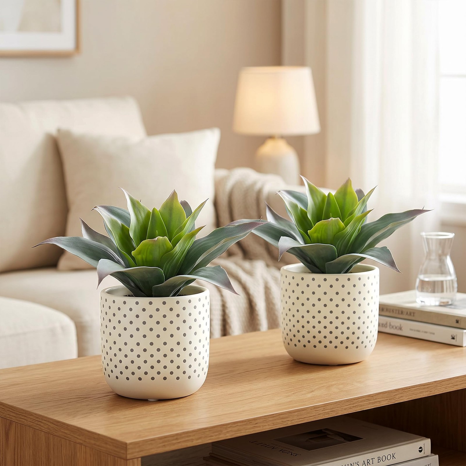 Artificial Agave Plant Outdoor Realistic Fake Succulent 2PC Green