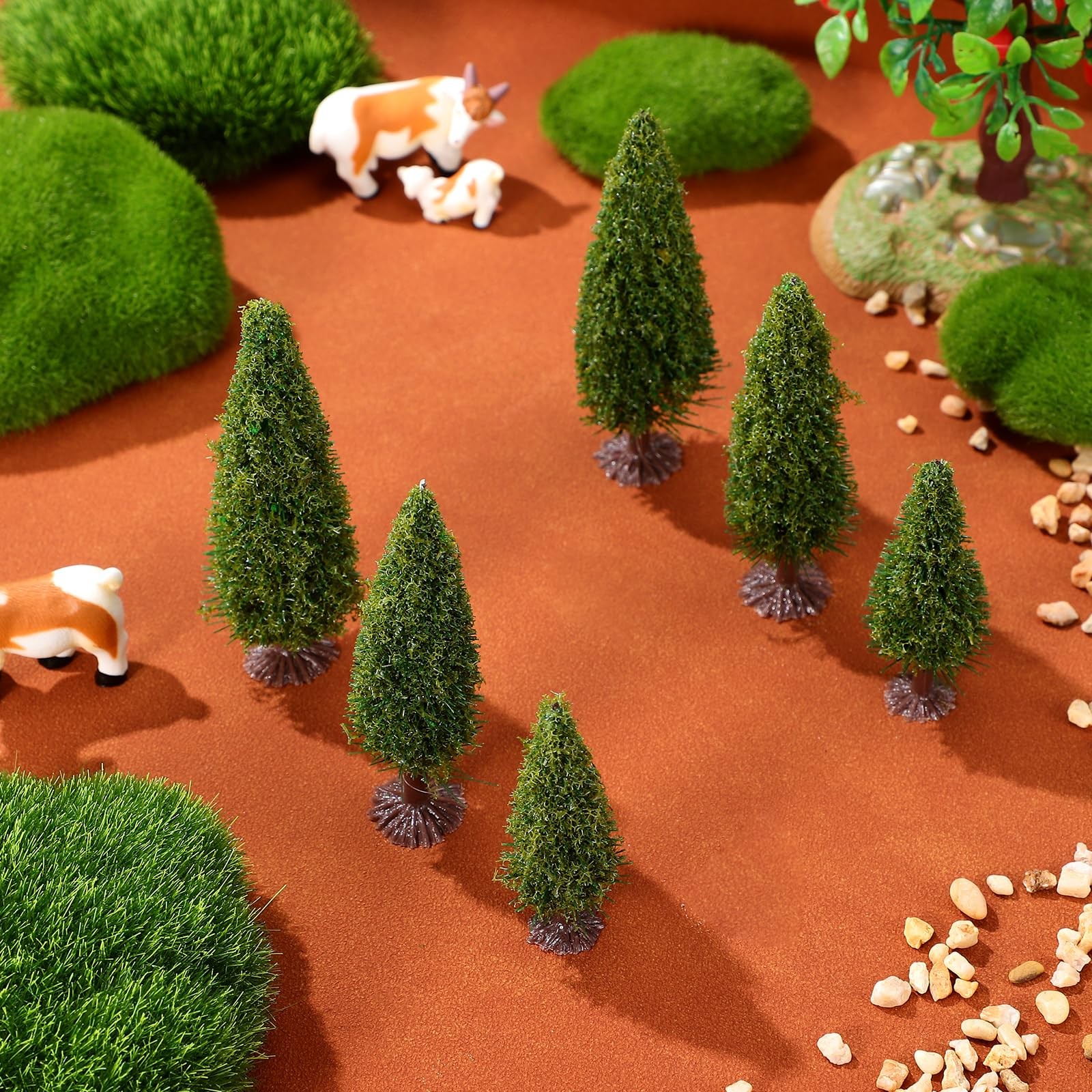 Miniature Diorama Trees: 15pcs Green Scenery Landscape Model Cedar Trees Trai…