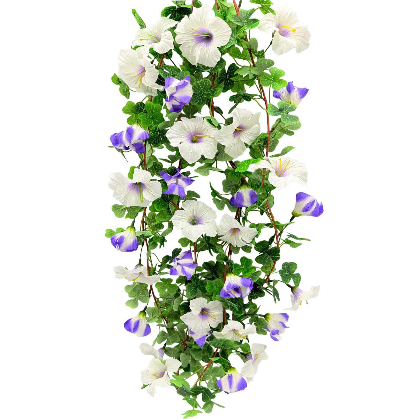 Artificial Flowers Vines Outdoors 2 Pcs Purple Silk Petunias Garland Spring F…