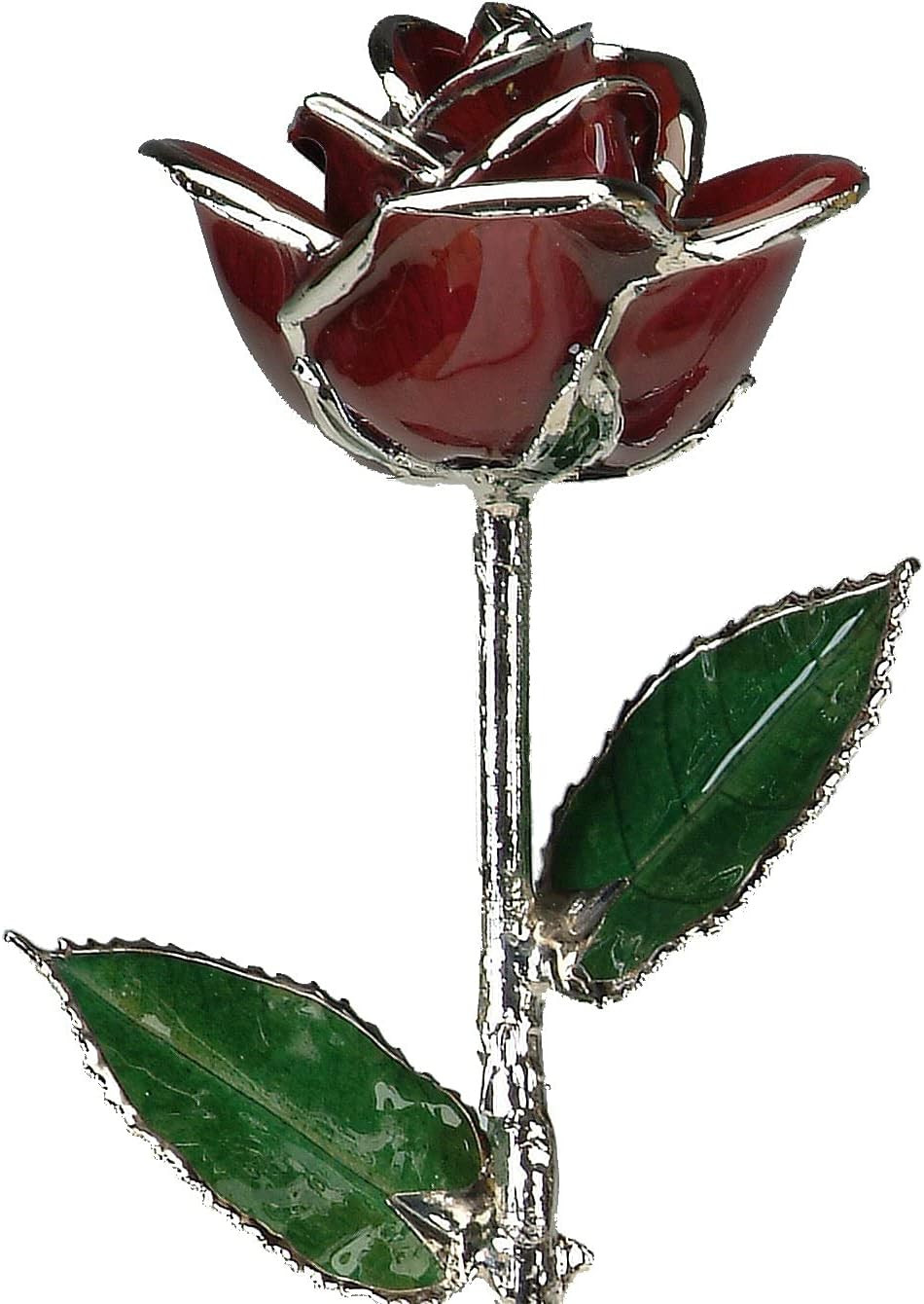 Burgundy Platinum Dipped Real Rose – 11″ Stunning Forever Gift