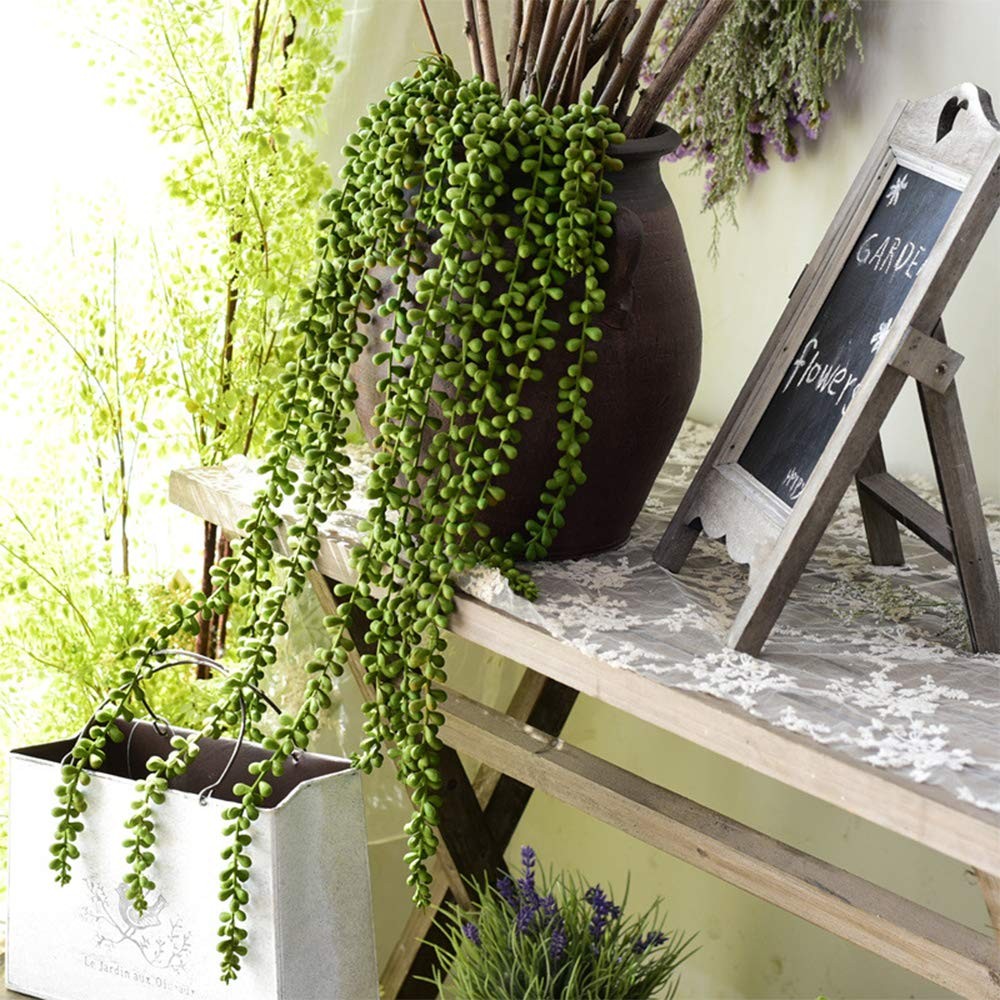 SzJias 3 Pcs String of Pearls Plant Artificial Hanging Succulents Plants for …