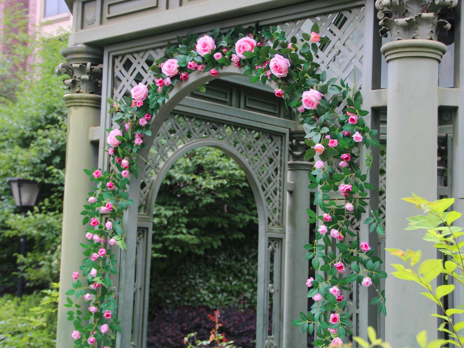 2 PCS 12FT Bendable Flower Garland, Artificial Rose Vine Hanging Floral Garla…