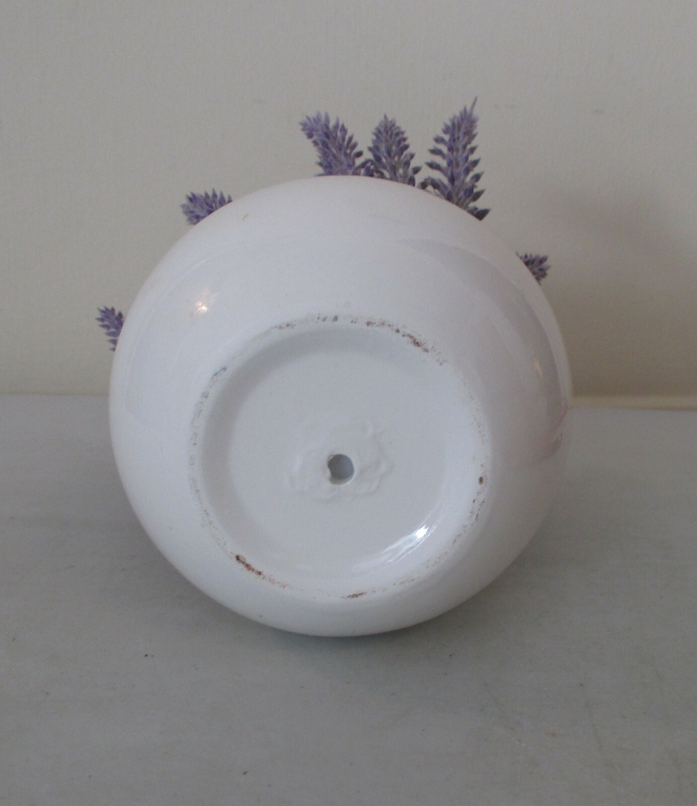 Artificial Lavender Plant 7 inches tall in White Pot 4 in diameter