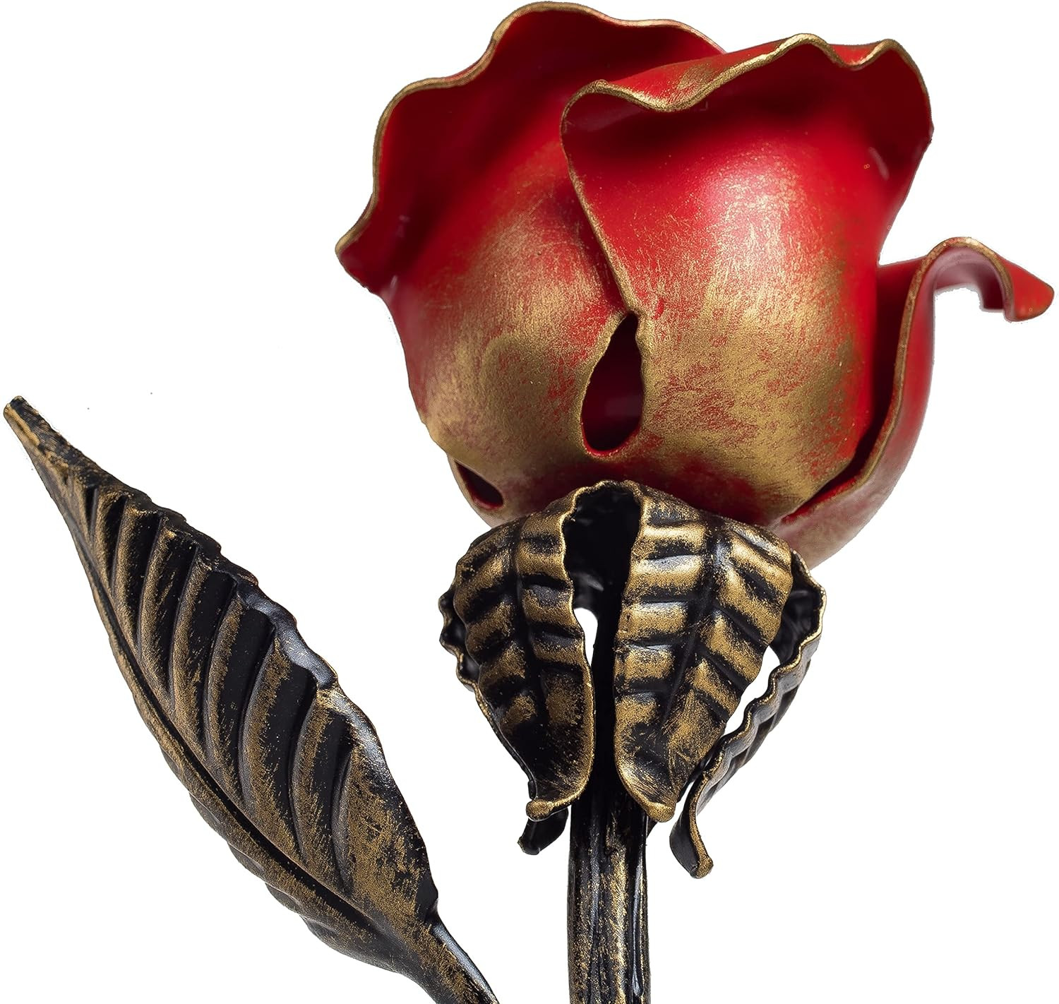 Hand Forged Wrought Iron Rose – Romantic Metal Gift of Everlasting Love – 6Th Ye