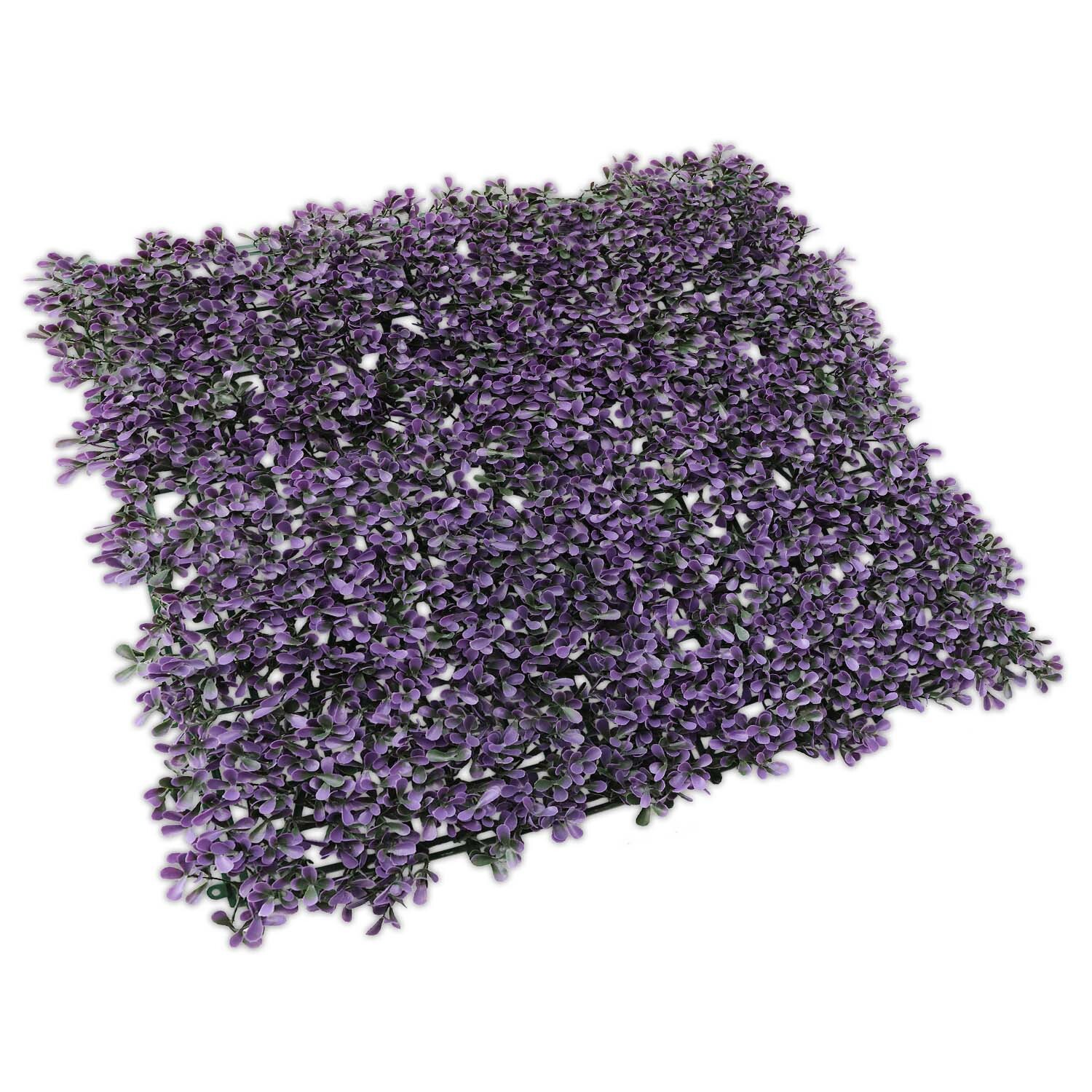 20×20” Artificial Purple Pittoso Mat Wall Hedge Decor Privacy Fence Panel Grass