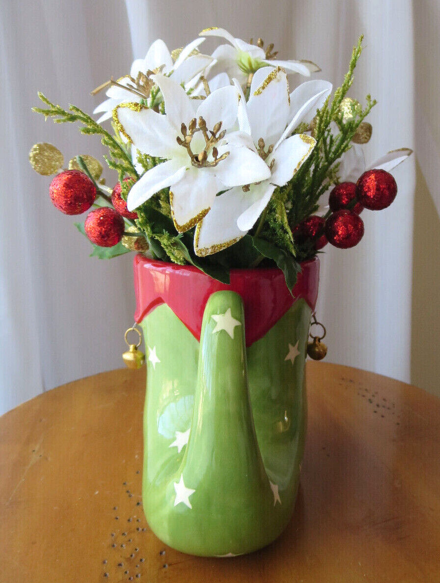 ARTIFICIAL SILK/PLASTIC FLOWERS ARRANGEMENT CHRISRMAS HOLIDAY 5″x7″