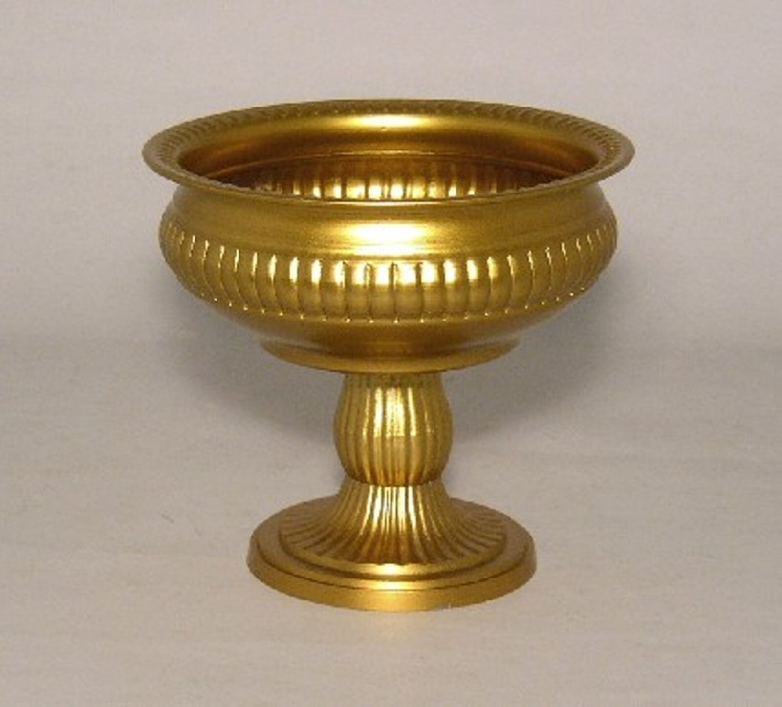 Compote Bowl Vase Gold Finish Aluminum Pedestal 6″Dia 5.5″High FREE SHIPPING