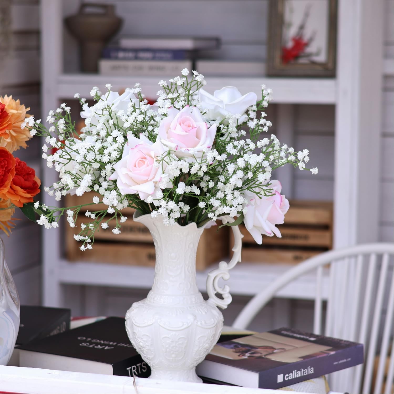 10 PCS Pink Roses Realistic Wedding Flowers Perfect Home Decor Bouquet