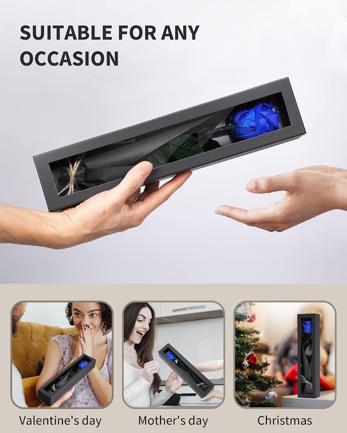 Elegant Preserved Blue Roses – Perfect Birthday & Anniversary Gift for Women