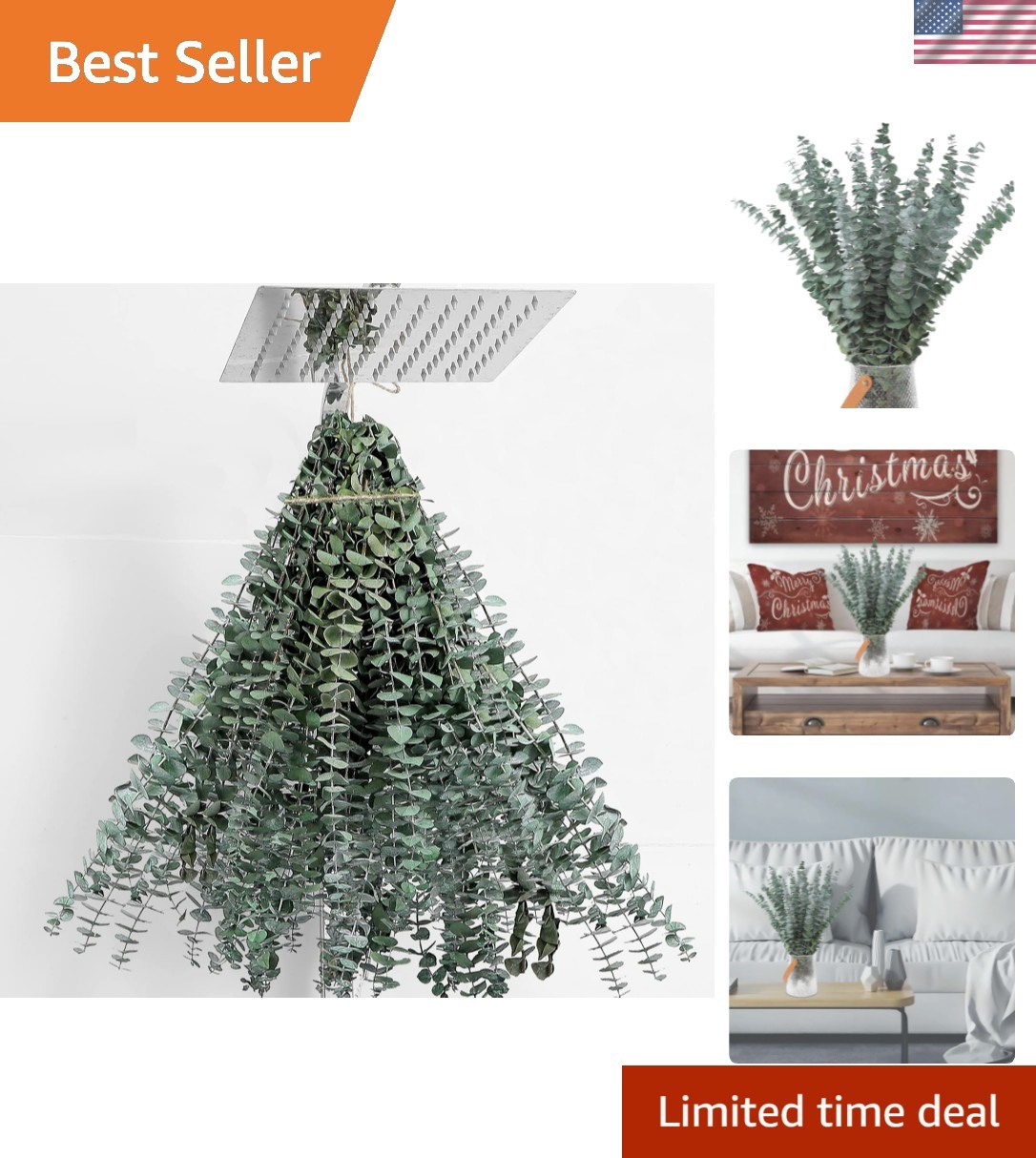 30 Pcs 17″ Dried Eucalyptus Stems – Perfect for Elegant Home & Wedding Decor