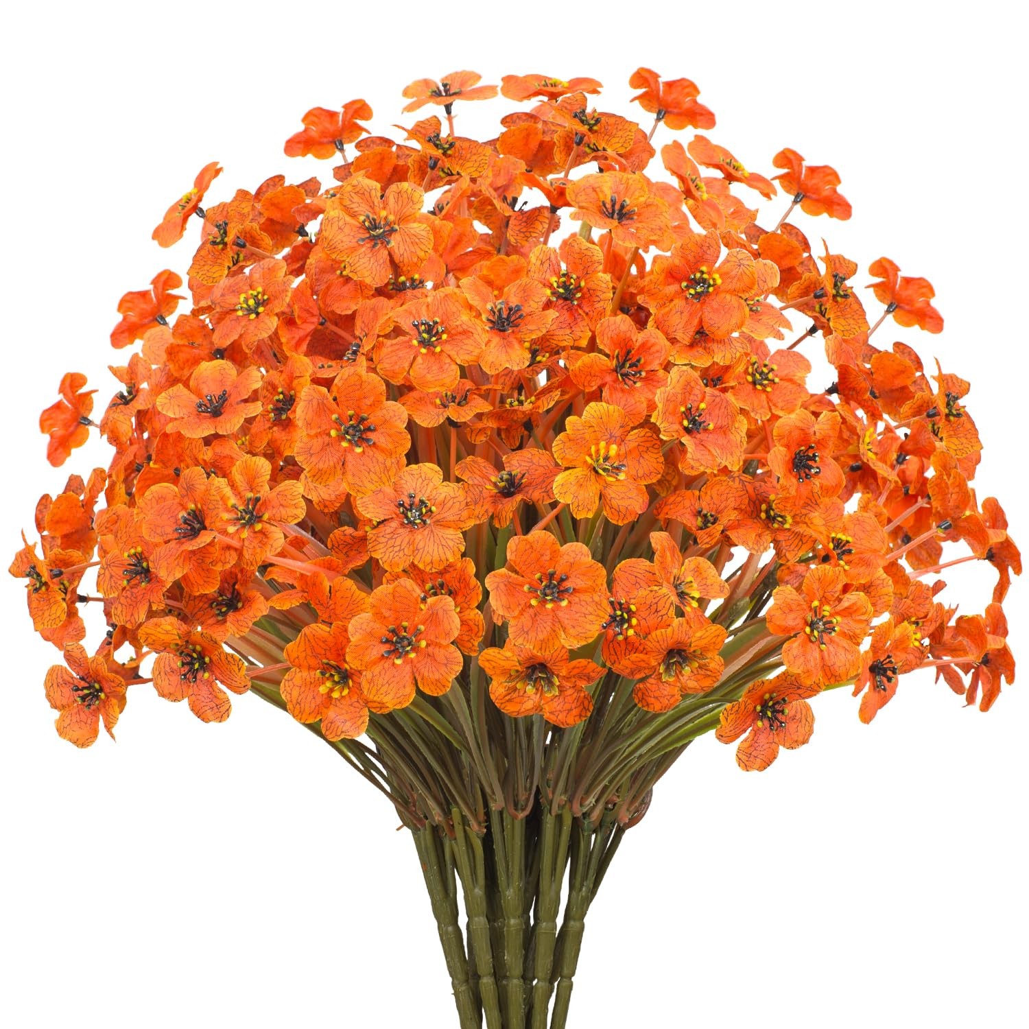 21 Bundles Artificial Flowers, UV Resistant Faux Silk Outdoor Planter