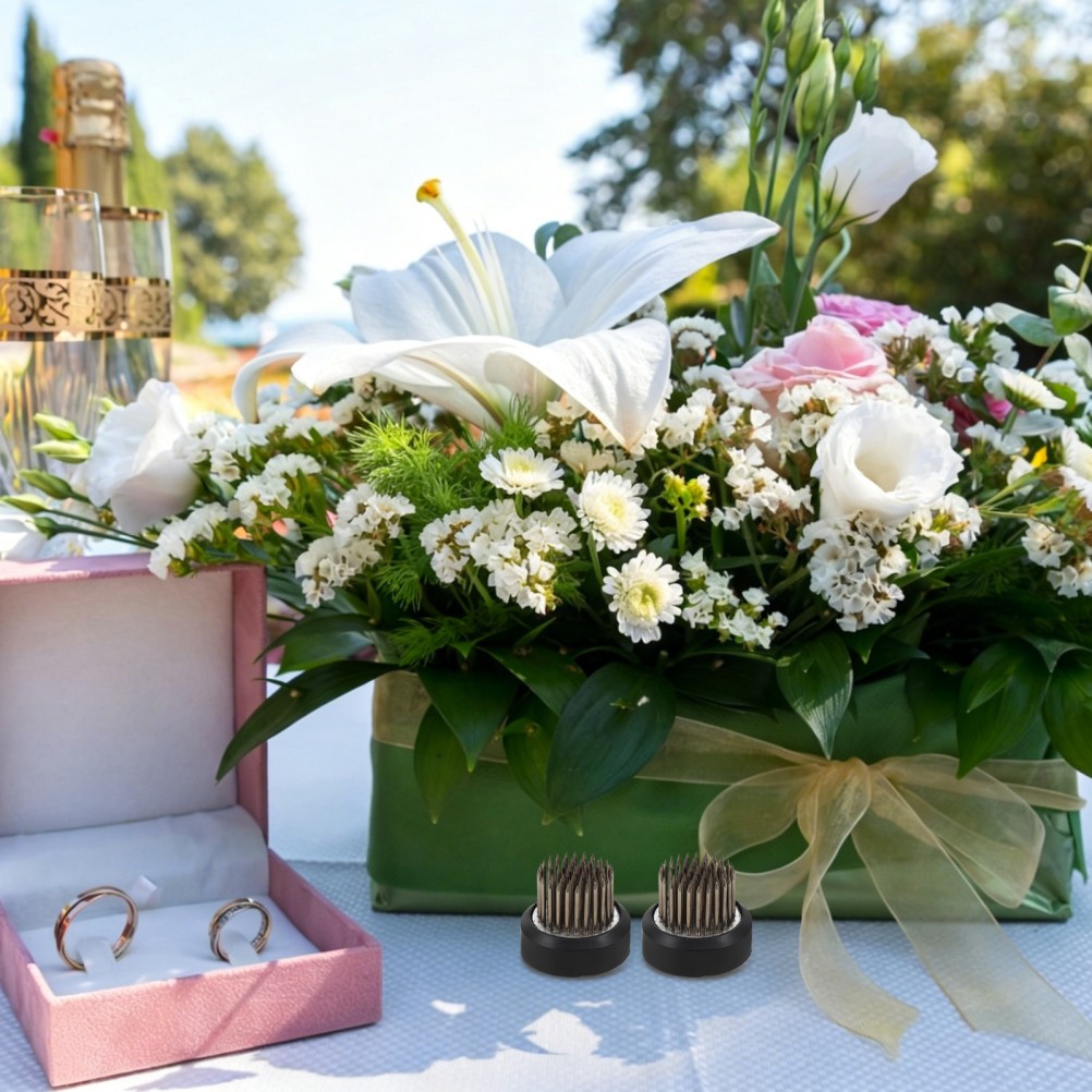 2Pcs Durable Stainless Steel Flower Frog Kenzan for Floral Arrangement Base