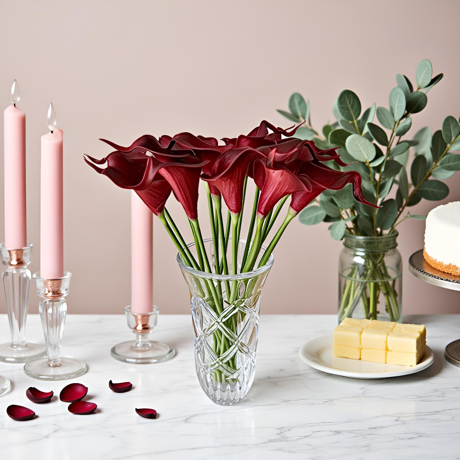 20 Pack 14″ Calla Lily Artificial Flowers – Real Touch Burgundy Latex Flowers…