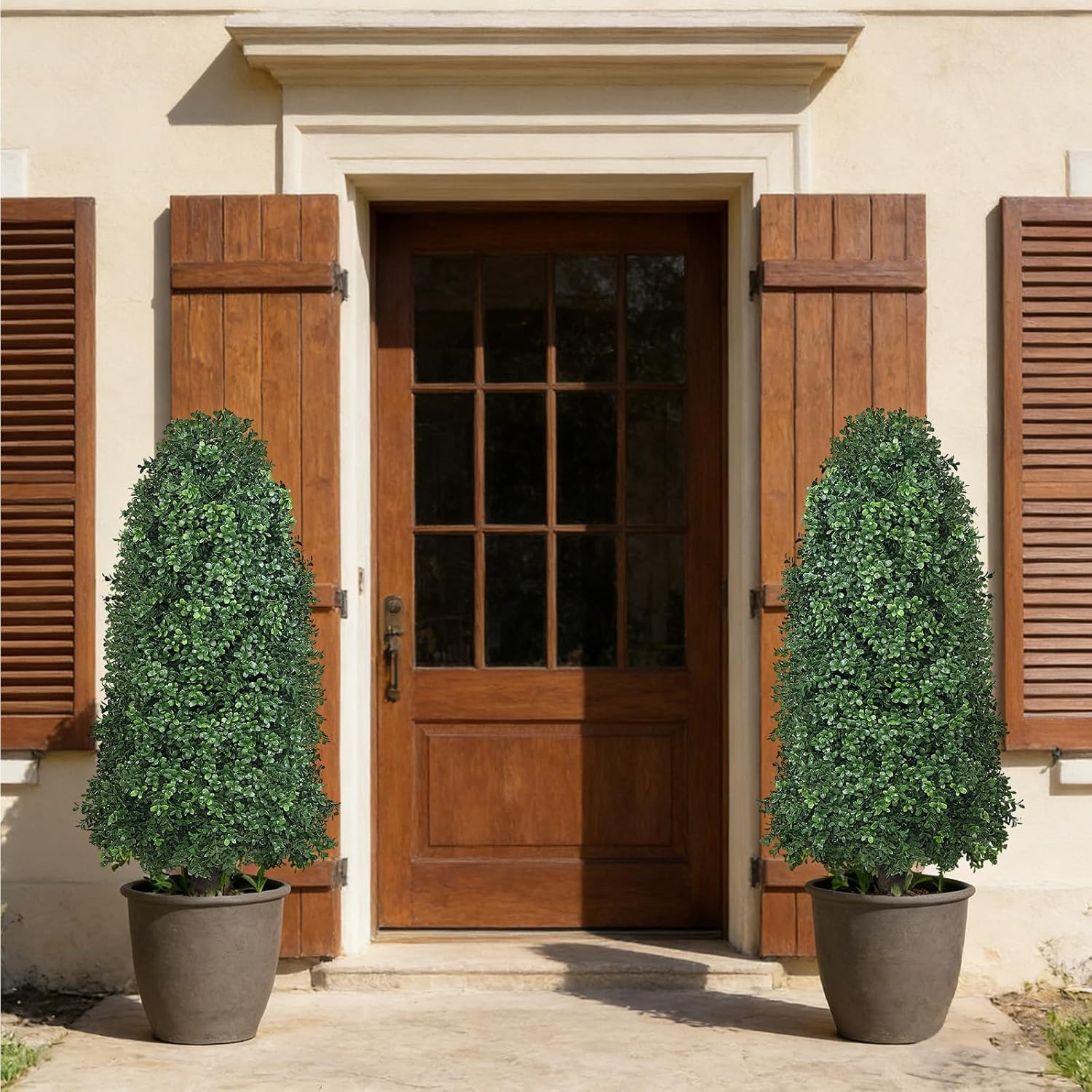 UV-Resistant Boxwood Topiary Bush 2-Pack – 3FT Outdoor Decor