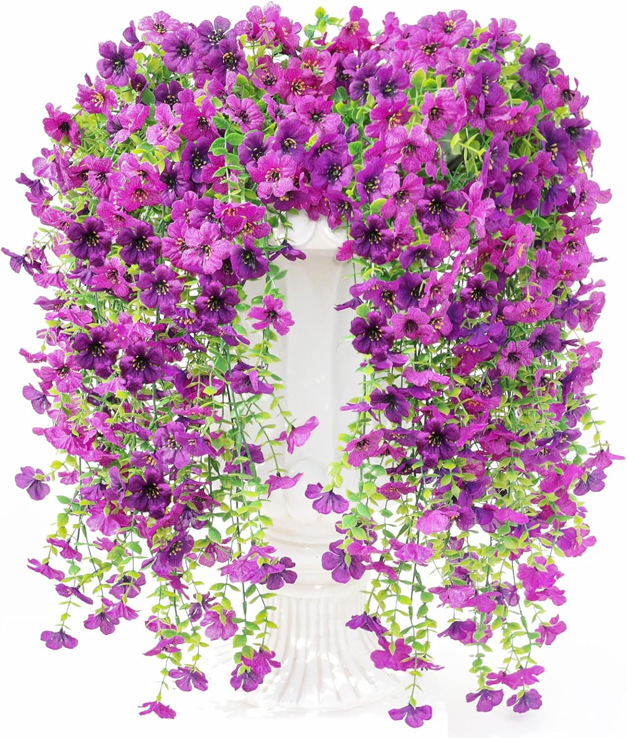 Artificial Fake Hanging Flowers Plants for Outdoor Spring Decoration,6 PCS Faux