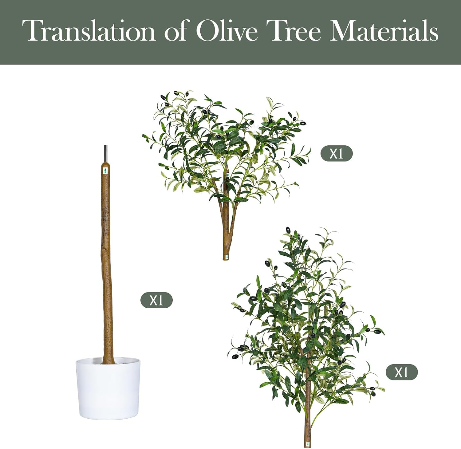 Olive Tree 6FT Fake Tree Faux Plants Indoor with Pot Artificial Tree Nearly Natu