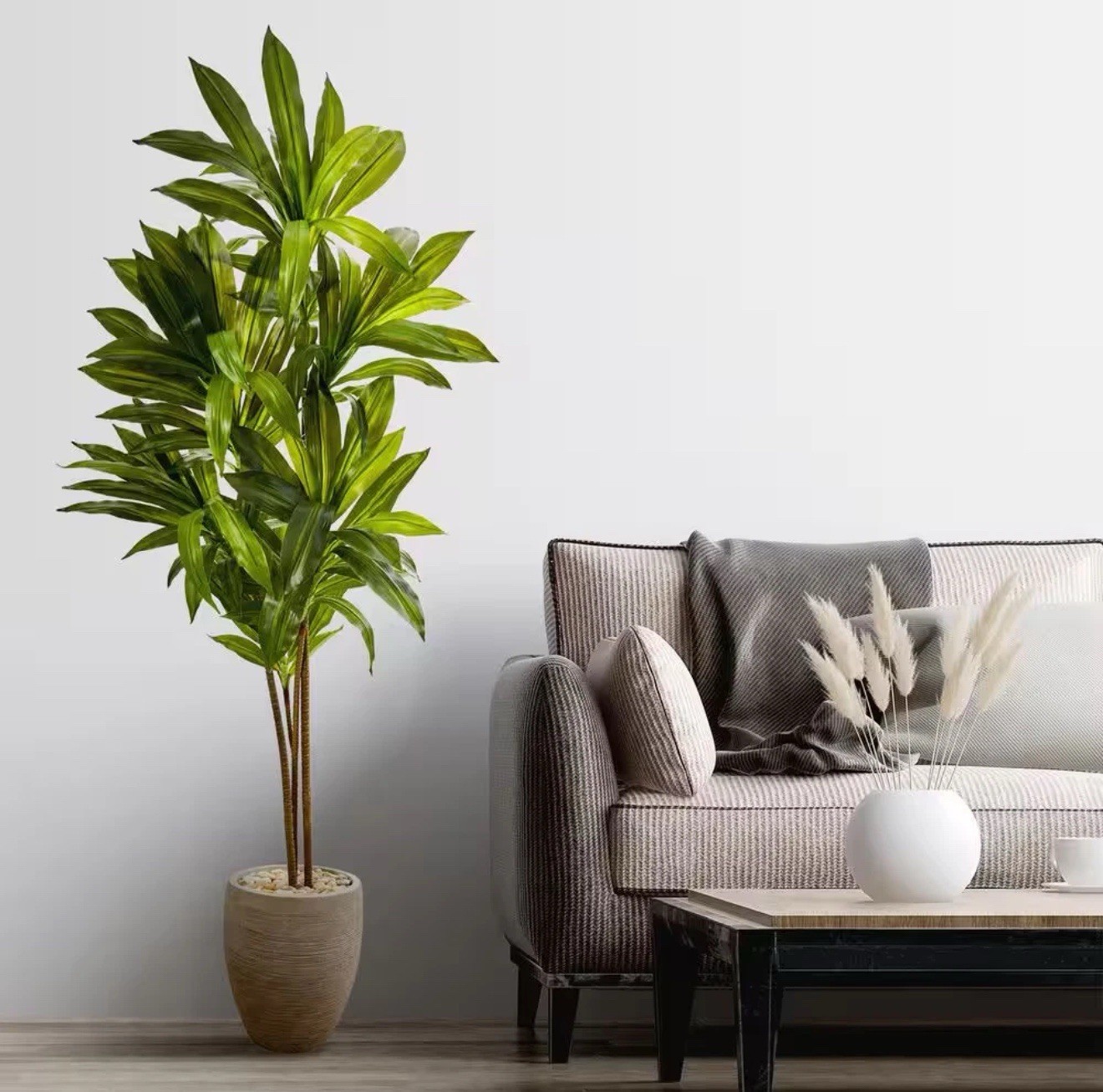 68” Dracaena Artificial Plant in Sand Colored Planter (Real Touch)