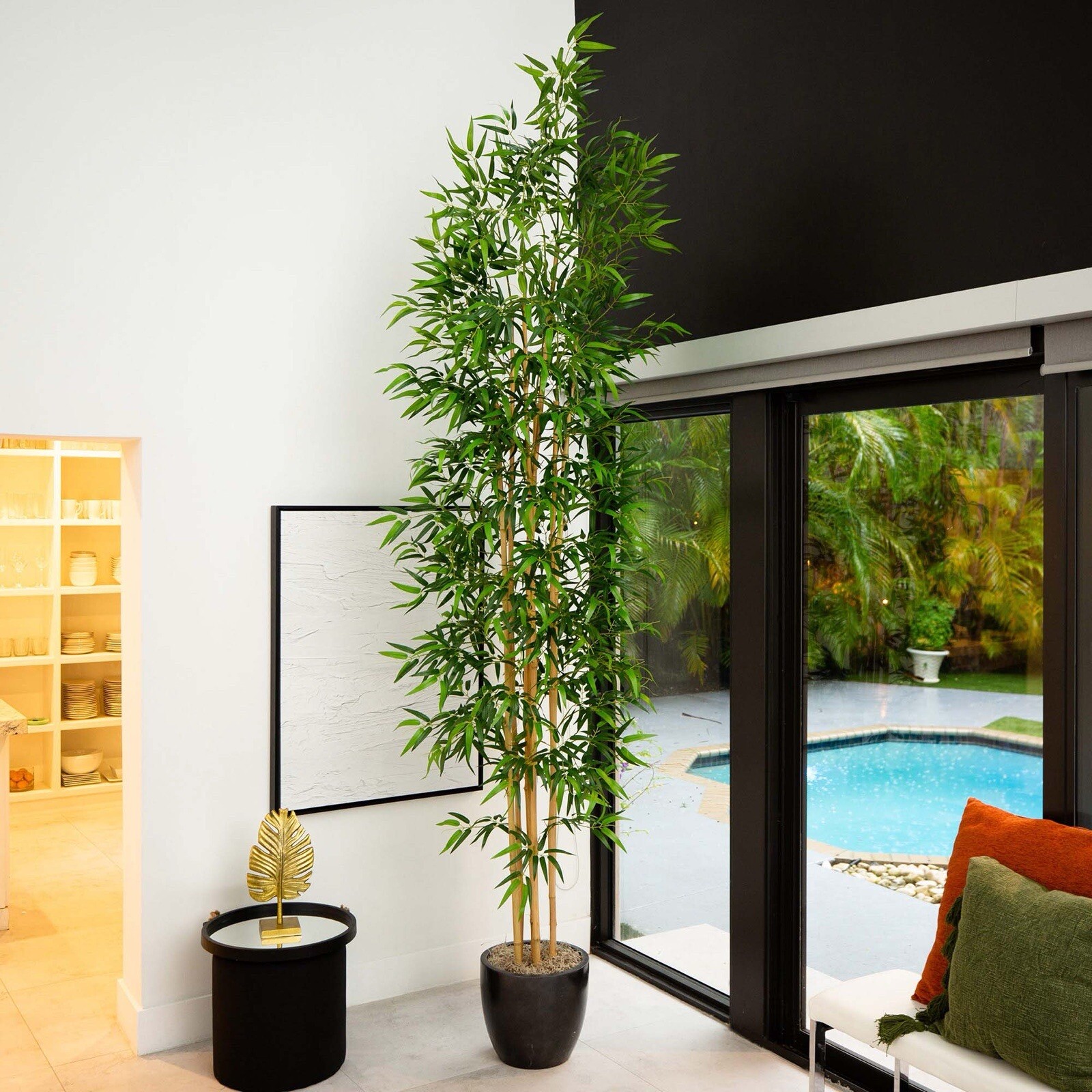 10’ Artificial Bamboo Tree with Natural Bamboo Trunks. Retail $359