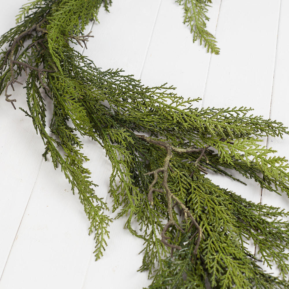 6 Foot Indoor/Outdoor Artificial Cedar Twig Garland
