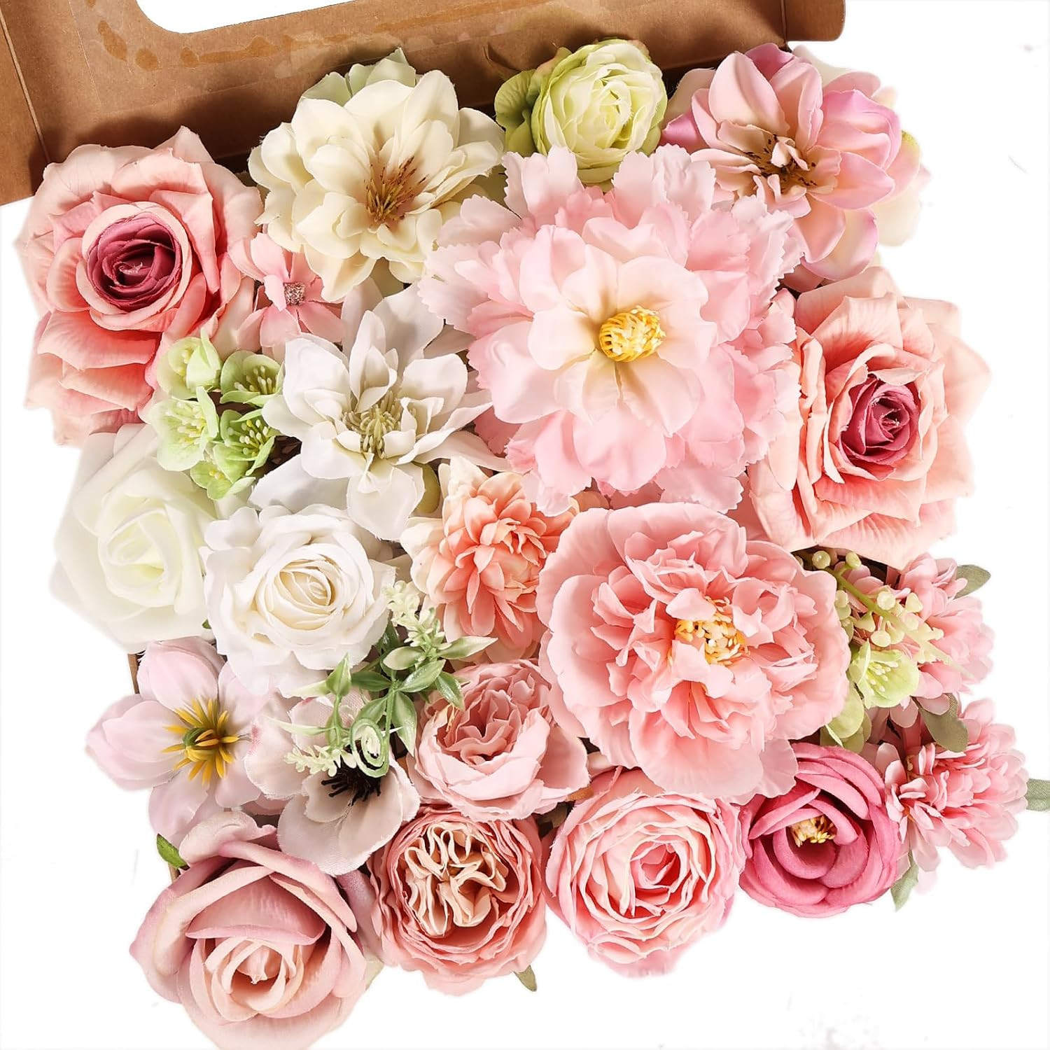 Artificial Flowers Dusty Pink Silk Roses, Fake Flowers for DIY Wedding Bouquets