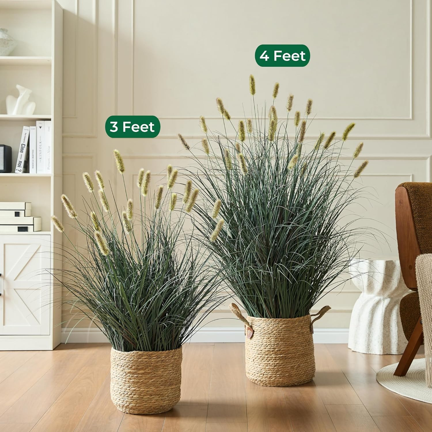 3Ft Artificial Onion Grass Plant – Potted Faux Greenery for Indoor/Outdoor Decor
