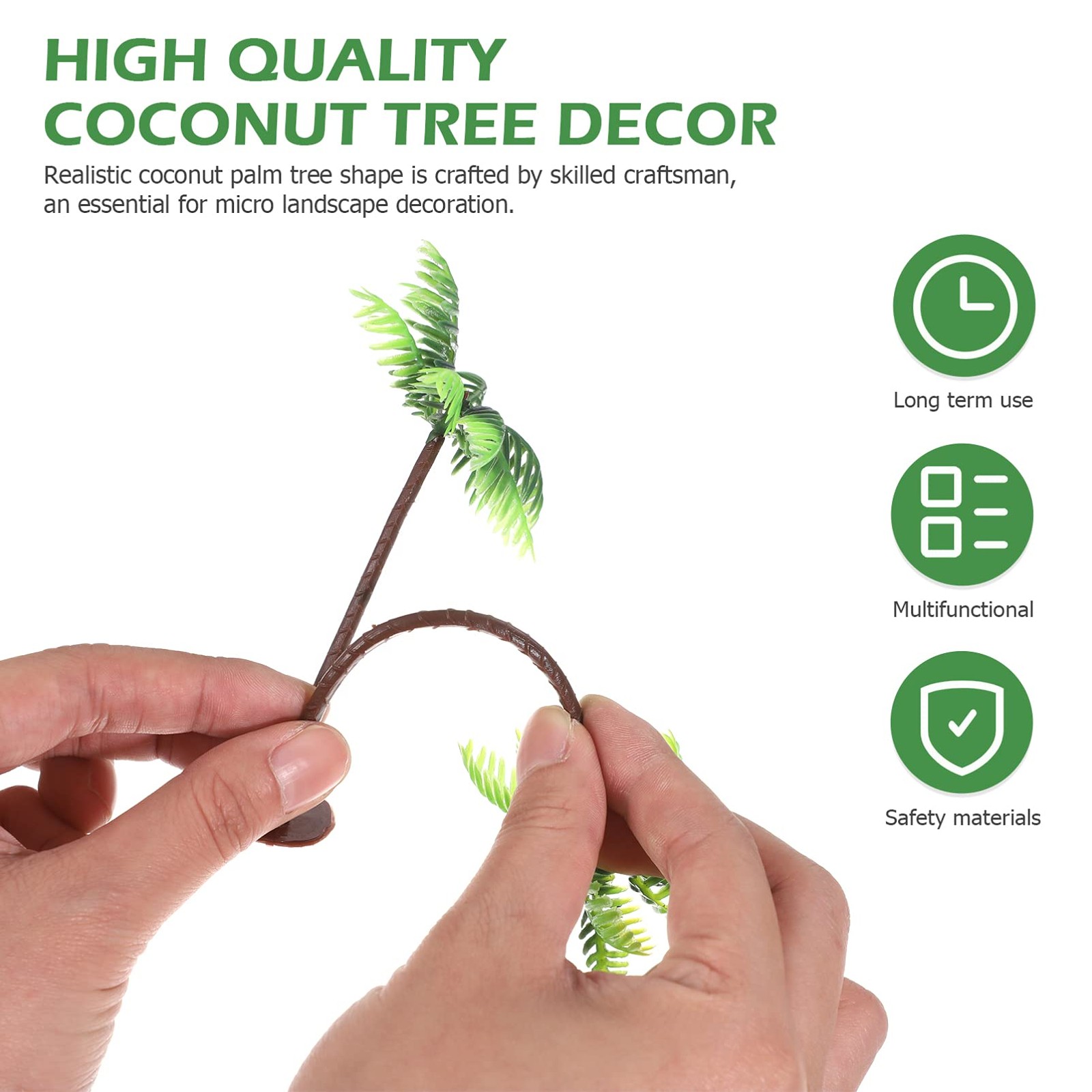 Amosfun Mini Coconut Palm Tree Decoration Artificial Trees for Micro Landscap…