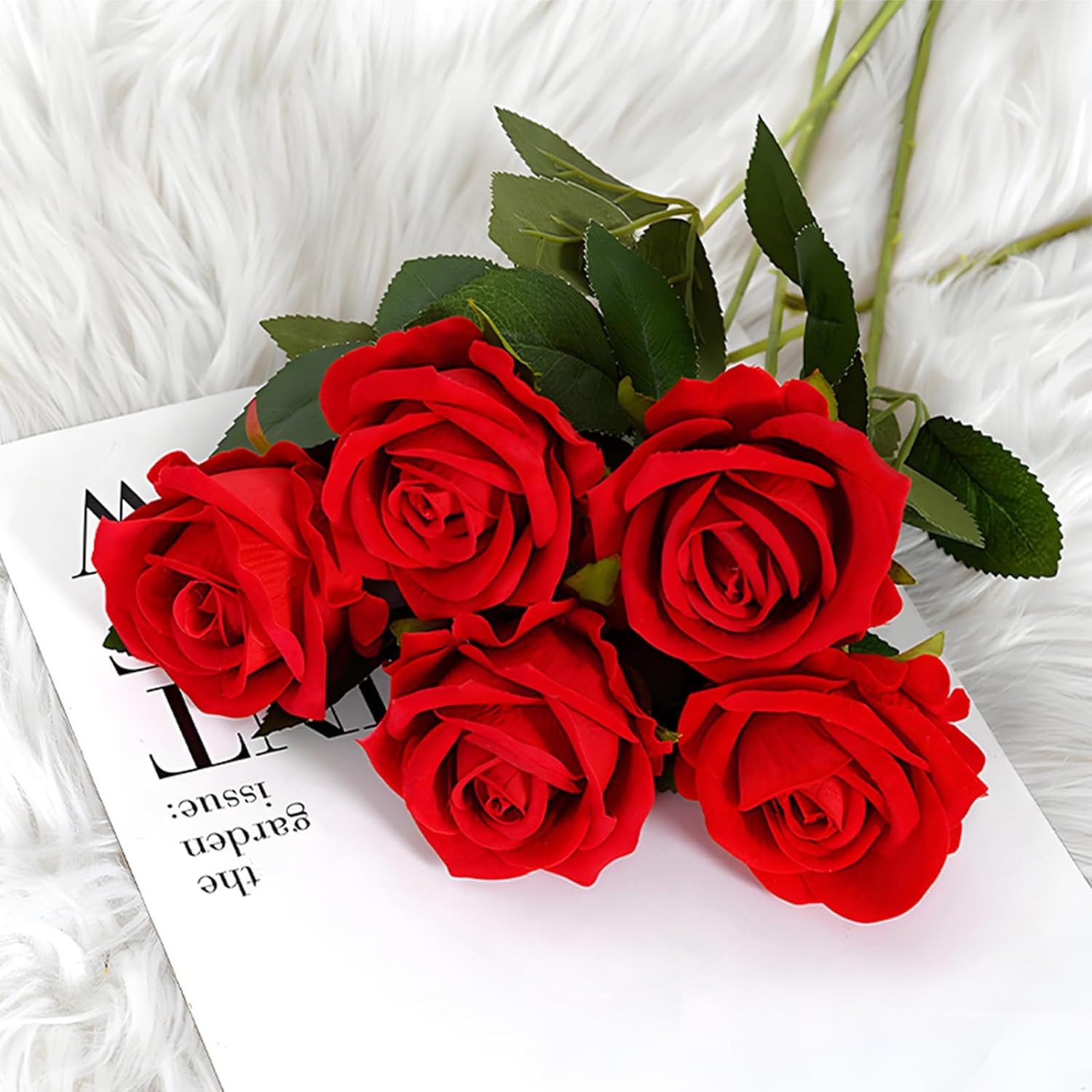 200 Pack Artificial Silk Roses – Rose Red Fake Flowers for Home & Wedding Decor
